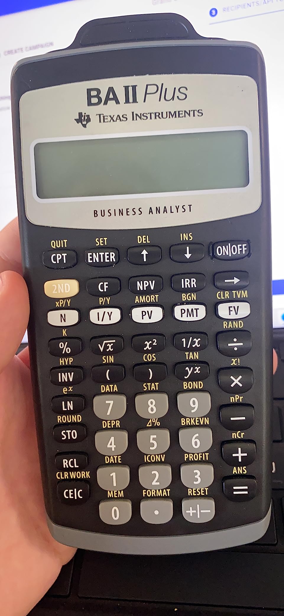 Texas Instruments IIBAPL/TBL/3E2 Advanced Financial Calculator BAII Plus customer photo 1