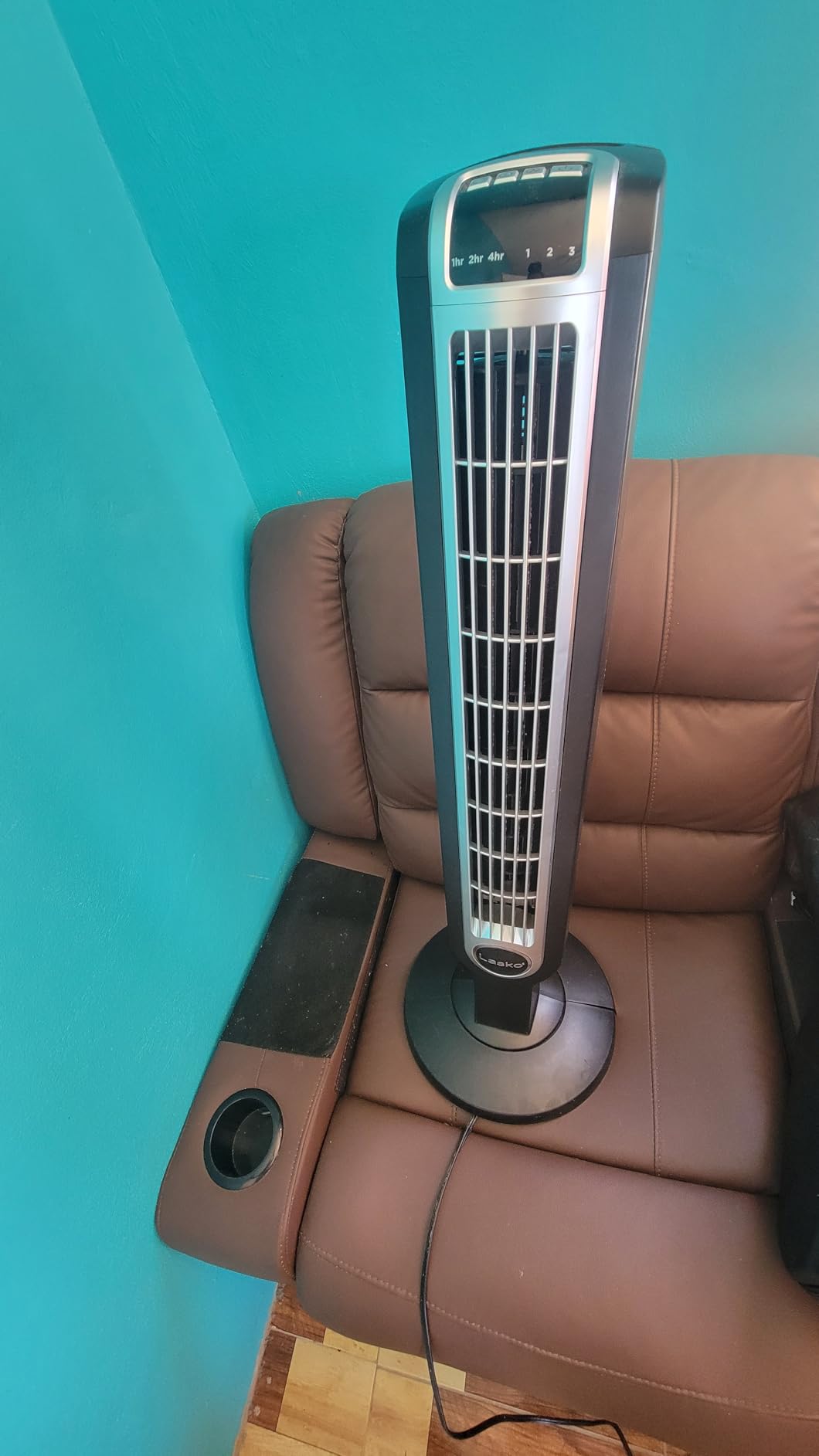 Lasko Oscillating Tower Fan with Remote Control, 3 Quiet Speeds, Timer for Bedroom, Kitchen, Office Use, Black, 36