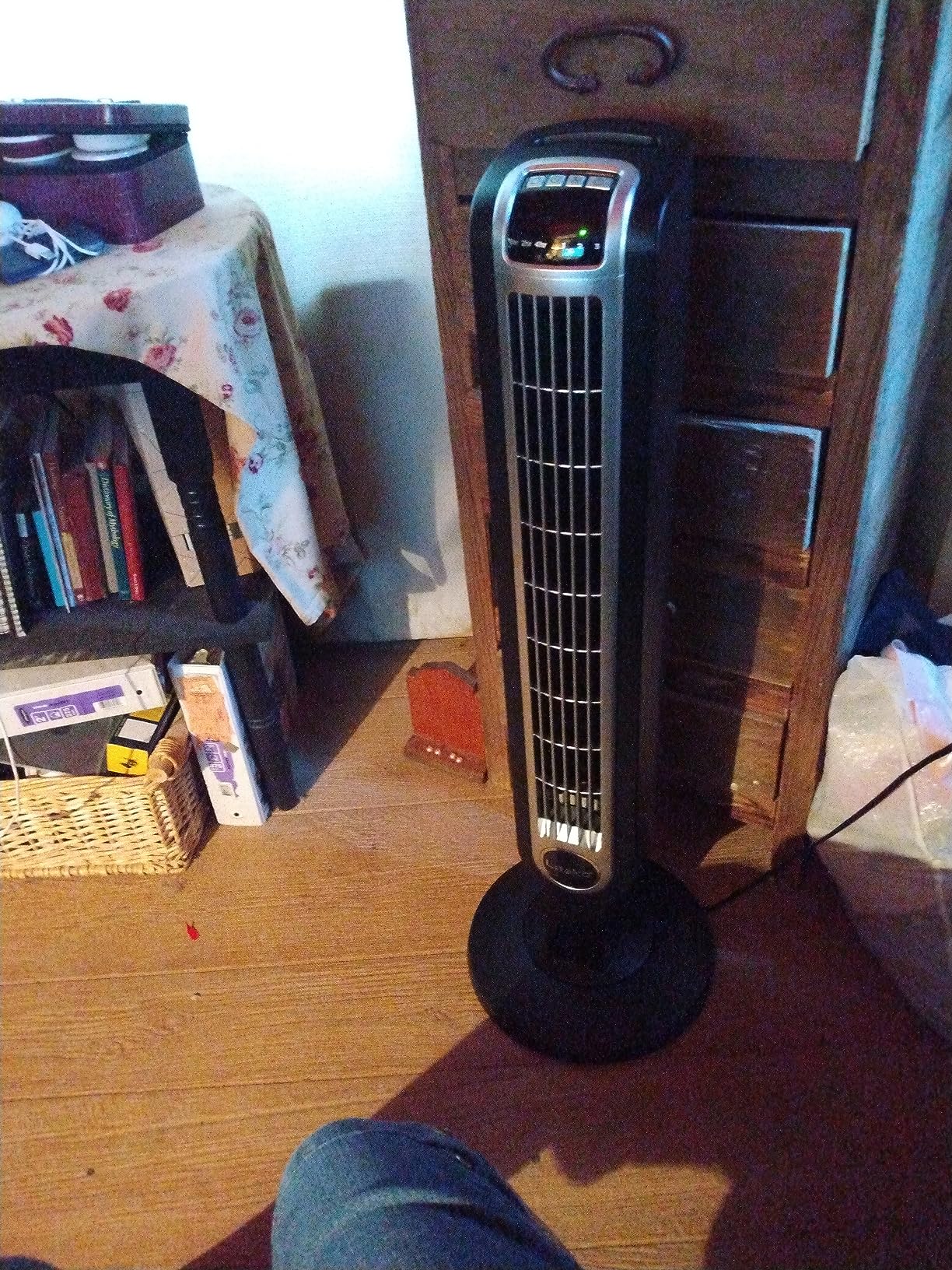 Lasko Oscillating Tower Fan with Remote Control, 3 Quiet Speeds, Timer for Bedroom, Kitchen, Office Use, Black, 36
