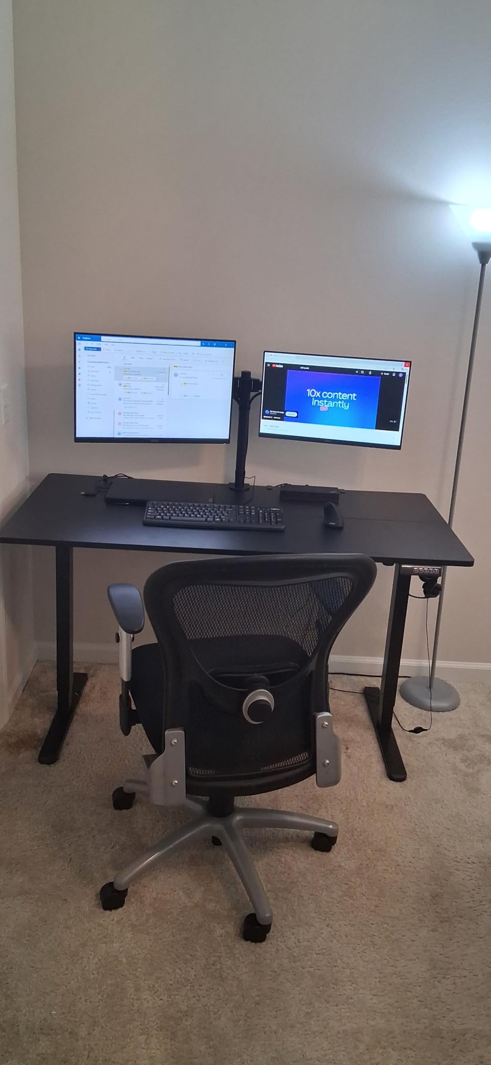 VIVO Dual Monitor Desk Mount, Holds 2 Computer Screens up to 30 inches and 22lbs Each, Heavy Duty Fully Adjustable Steel Stand with C-Clamp and Grommet, Black, STAND-V002 customer photo 2