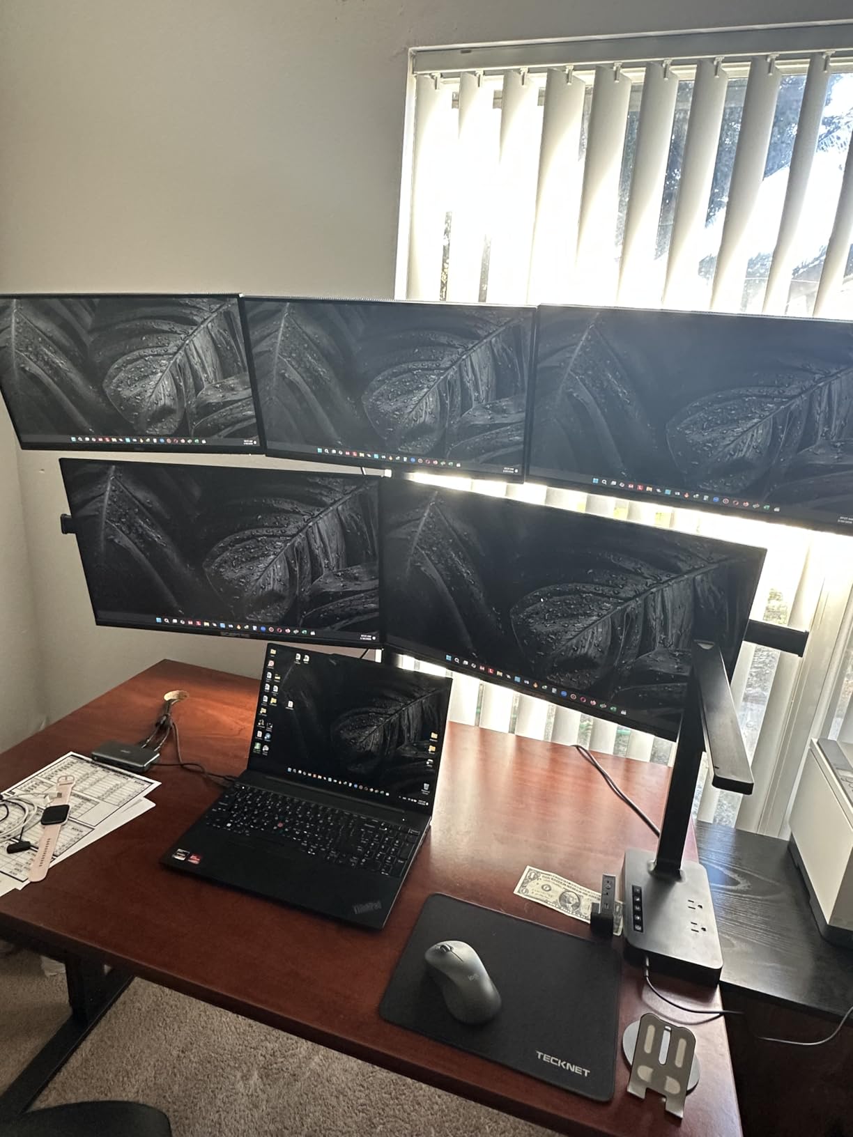 VIVO Hex LCD Monitor Height Adjustable 6 Screen Desk Mount Stand for up to 27 inch Screens, STAND-V006F customer photo 1