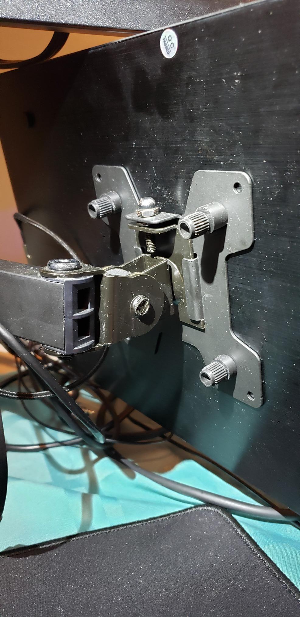 WALI Quad Monitor Desk Mount, 4 Monitor Stand Fits Heavy Duty Computer Screen up to 27 inch, Full Adjustable Arm Holds up to 22 lbs per Arm (M004), Black customer photo 1