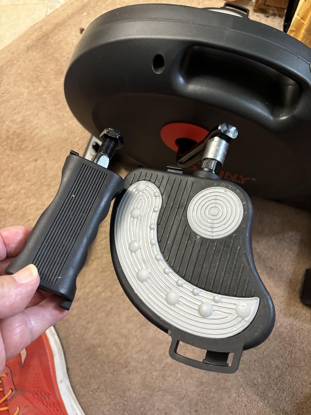 Sunny Health & Fitness Under-Desk Bike Exerciser, Low-Impact Cardio Cycling Equipment for Home/Office, Mini Paddler for Arm/Leg Mobility Training, Free SunnyFit App w/Optional Connection customer photo 1