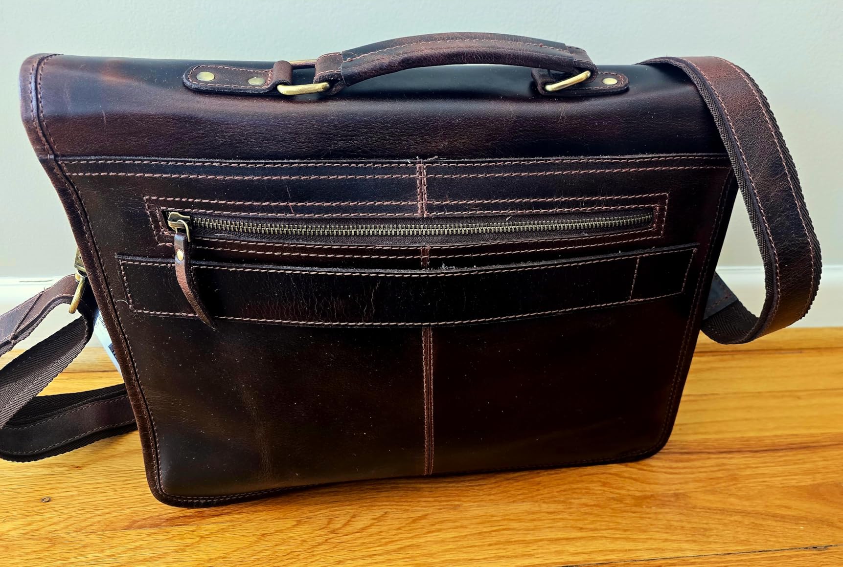 RUSTIC TOWN Leather Messenger Bag for Men - Full Grain Leather Briefcase Laptop Satchel Office Crossbody Travel Bag customer photo 2
