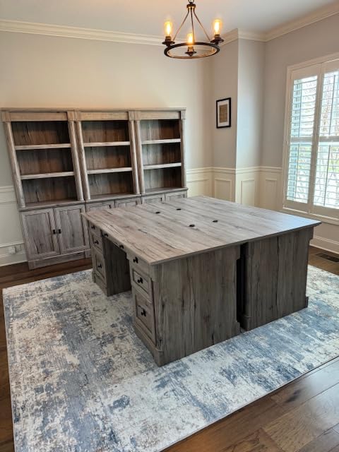 Sauder Palladia Office Desk with Drawers, Executive Desk with File Cabinet Storage, Cable Management, Keyboard Tray, in Wind Oak Finish customer photo 2