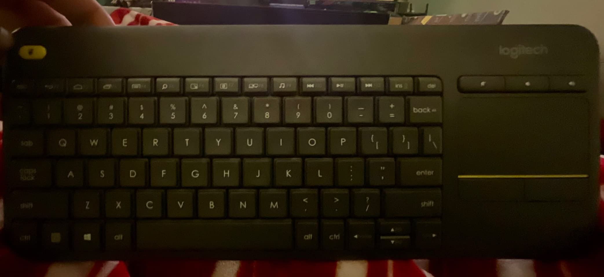 Logitech K400 Plus Wireless Touch TV Keyboard with Easy Media Control and Built-in Touchpad, HTPC Keyboard for PC-Connected TV, Windows, Android, ChromeOS, Laptop, Tablet - Black customer photo 2