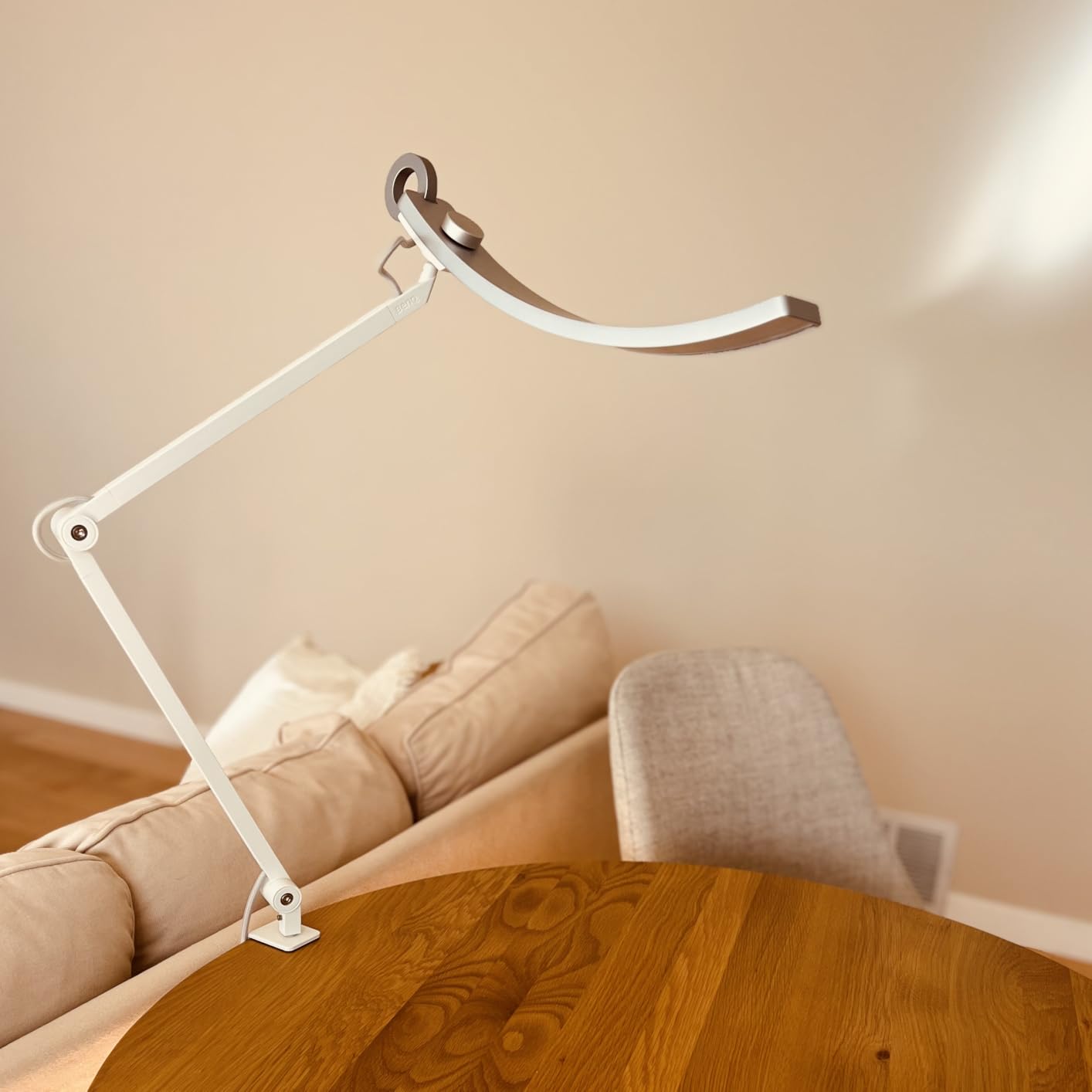 e-Reading Desk Lamp - Ultrawide and Bright Lighting, Dimmable, Dual Smart Mode, Adjustable Arm, Auto-dimming, High CRI, Eye-Caring Lamp for Home Office, Reading, Study, Craft, Matte Silver customer photo 2