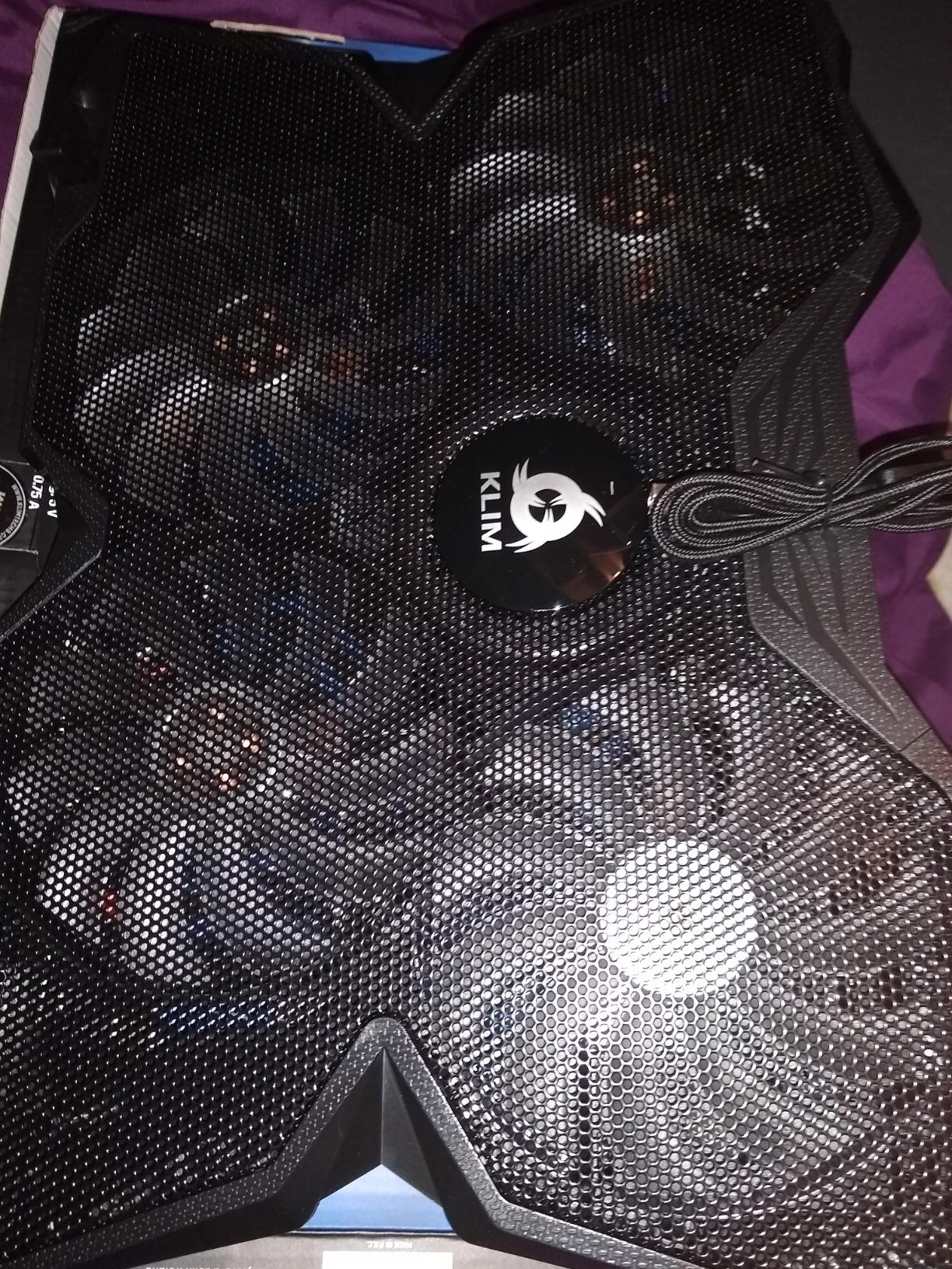 KLIM Wind Laptop Cooling Pad - More Than 500 000 Units Sold - New Version - The Most Powerful Rapid Action Cooling Fan - Laptop Stand with 4 Cooling Fans at 1200 RPM - USB Fan - PS5 PS4 - Blue customer photo 2