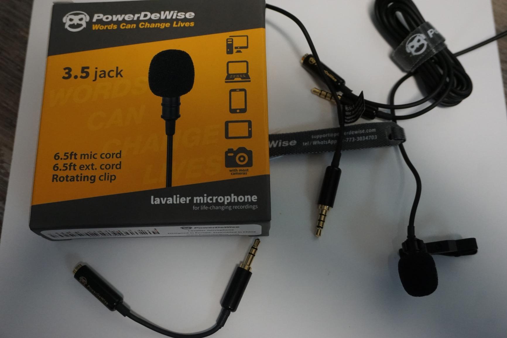 PowerDeWise Professional Grade Lavalier Clip On Microphone - Lav Mic for Camera Phone iPhone GoPro Video Recording ASMR - Small Noise Cancelling 3.5mm Tiny Shirt Microphone with Easy Clip On System customer photo 1