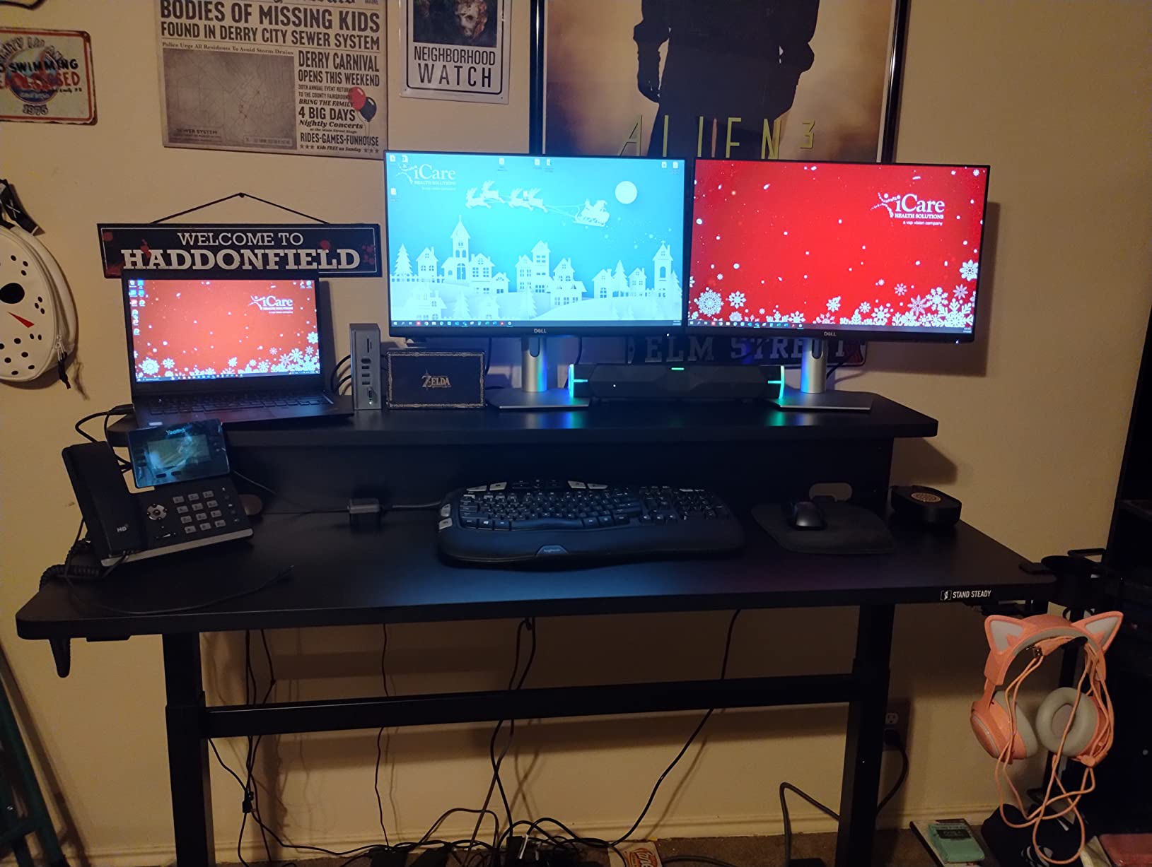 Stand Steady Tranzendesk | 55 Inch Dual Level Standing Desk with Shelf | Easy Crank Height Adjustable Sit to Stand Desk | Stand Up Workstation with Monitor Riser for Home & Office (55in / Black) customer photo 1