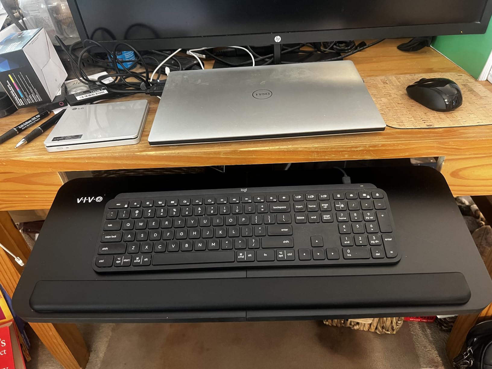 VIVO Adjustable Computer Keyboard & Mouse Platform Tray Ergonomic Under Table Desk Mount Drawer Underdesk Shelf (MOUNT-KB03B) customer photo 1
