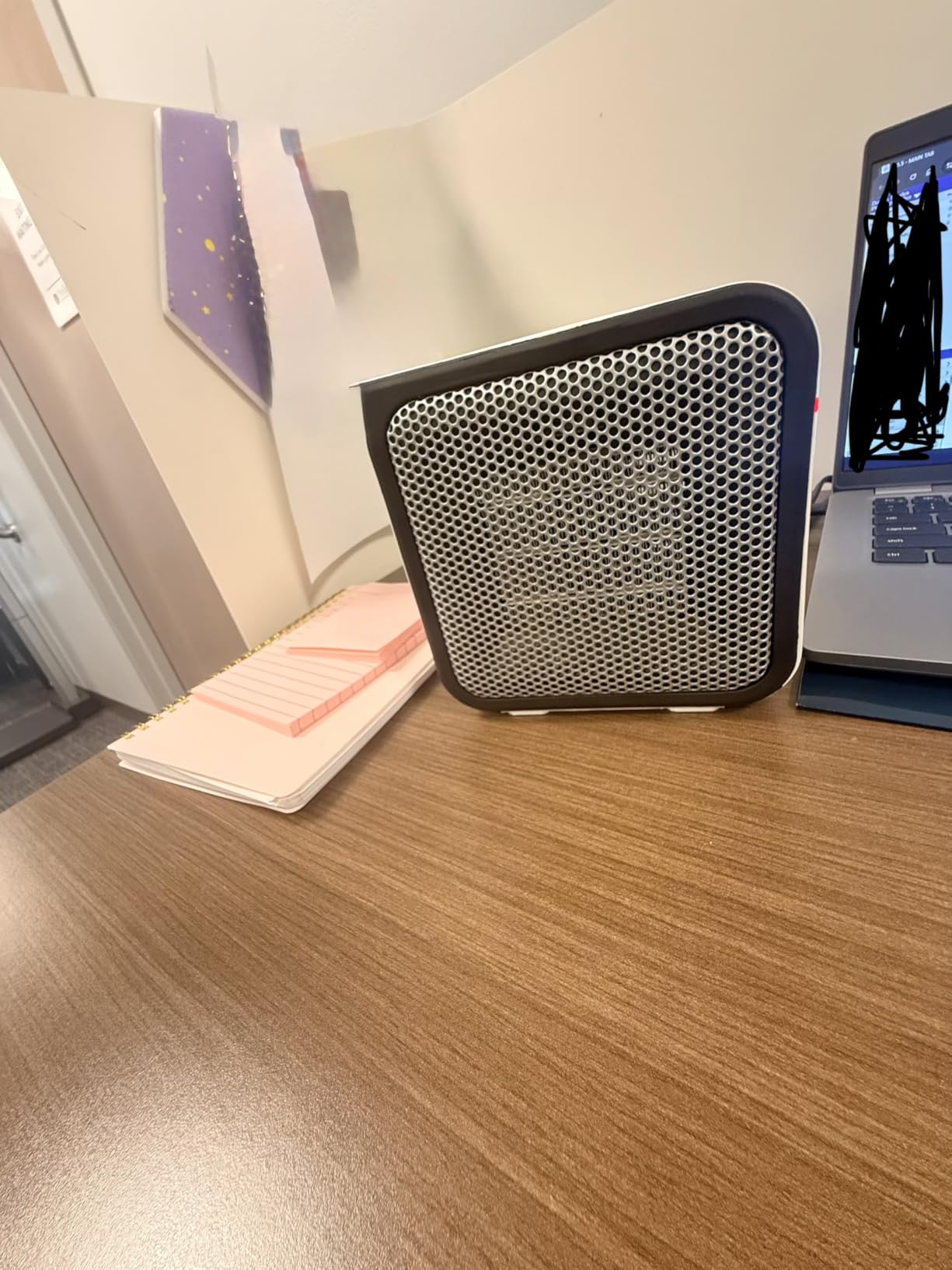 Amazon Basics Ceramic Space Heater, Portable Mini Heater for Office Desk, 500W, With Tip-Over Protection, Lightweight 1.4 lbs, White, 5.9