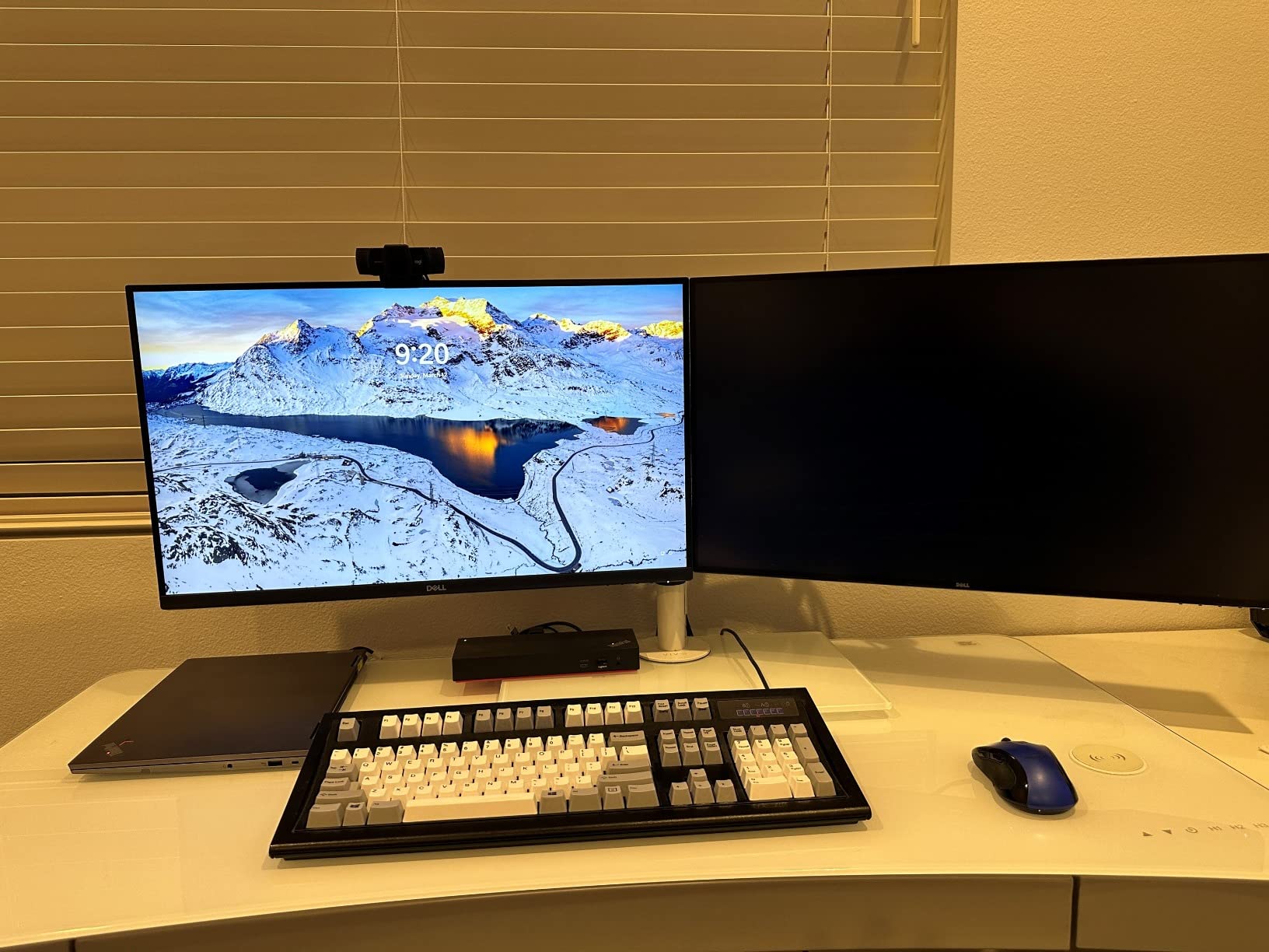 VIVO Freestanding Dual Monitor Stand with Sleek Glass Base and Adjustable Arms, Mounts 2 Screens up to 32 inch and 22 lbs Each, Black, STAND-V002FG customer photo 1