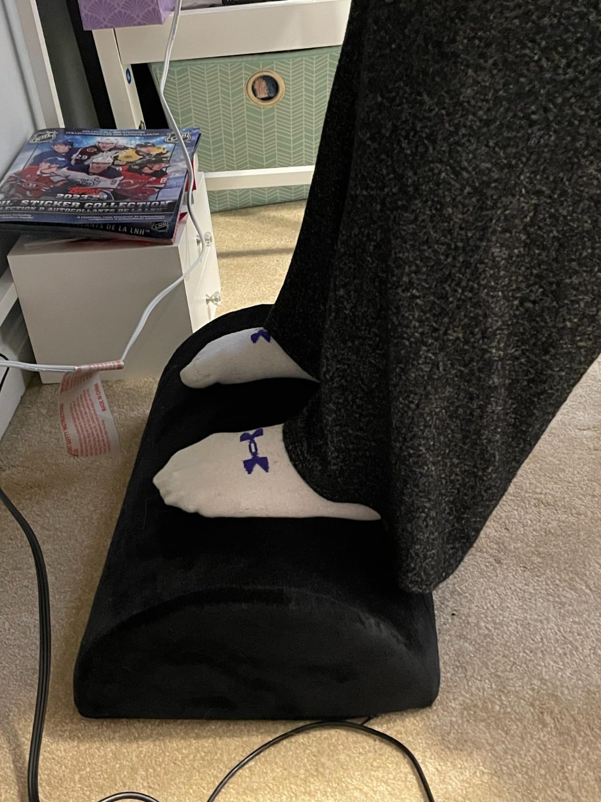 ErgoFoam Ergonomic Foot Rest Under Desk - Premium Velvet Soft Foam Footrest for Desk - Most Comfortable Desk Foot Rest in The World for Lumbar, Back, Knee Pain - Foot Stool Rocker (Black) customer photo 1