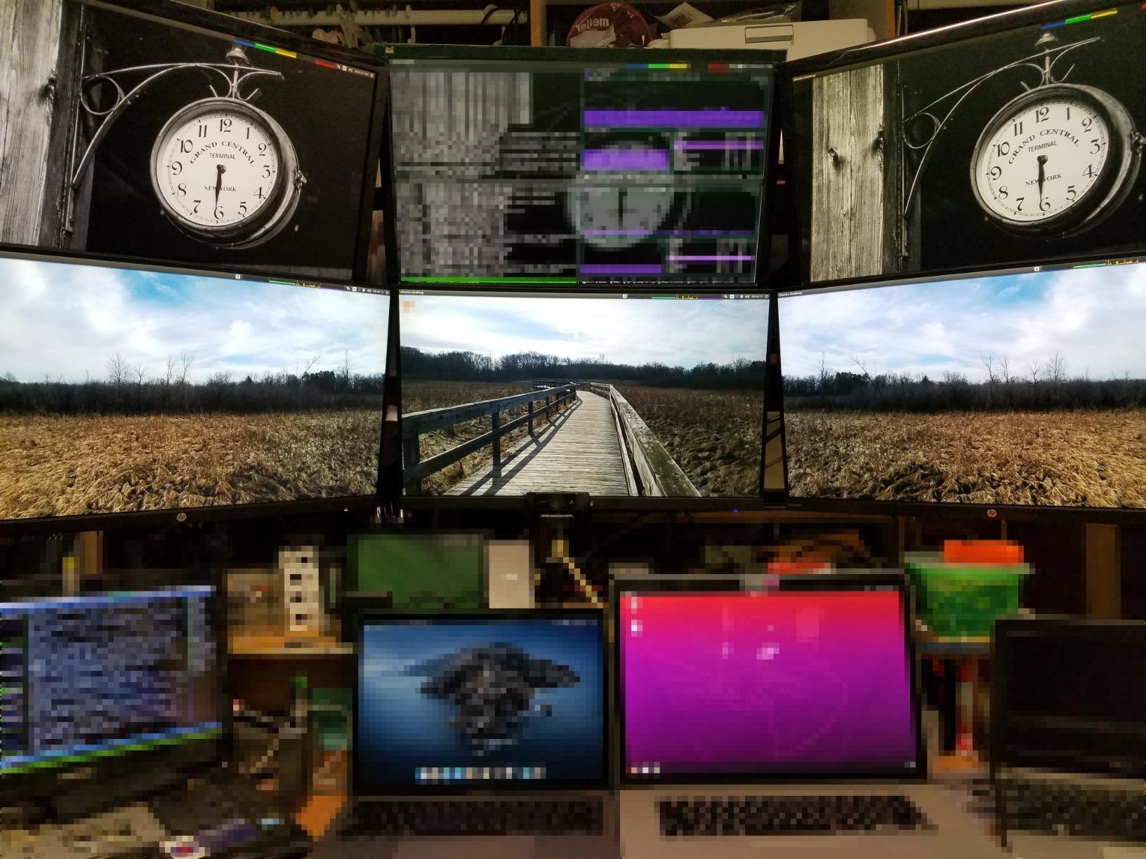 VIVO Steel Hex Monitor 23 to 32 inch LED LCD Clamp-on Desk Mount, Heavy Duty Articulating VESA Computer Stand, Holds 6 Screens, Fully Adjustable for Home Office Workstation, STAND-V106A customer photo 2