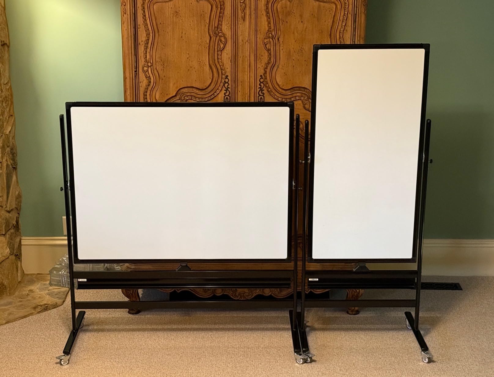 Rolling Dry Erase Board 48 x 36 - Large Portable Magnetic Whiteboard with Stand - Double Sided Easel Style Whiteboard with Wheels - Mobile Standing White Board for Office, Classroom & Home customer photo 2