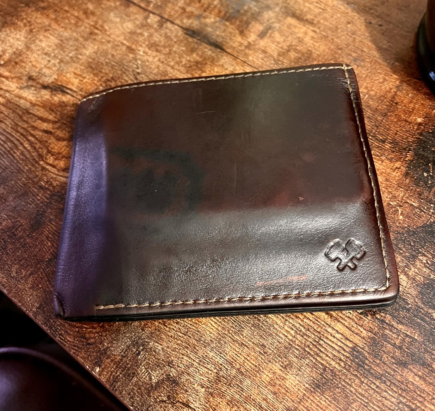 Bifold Leather Wallet For Men | Made in USA | Mens Bifold Wallets | American Made | Tobacco Snakebite Brown customer photo 1