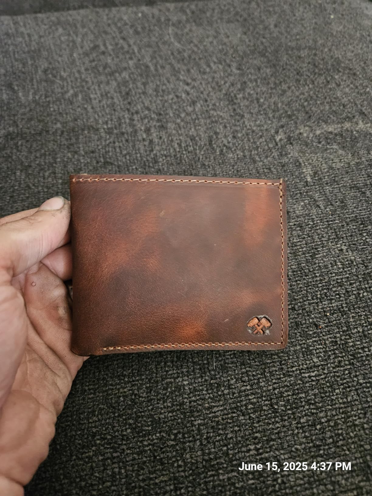 Bifold Leather Wallet For Men | Made in USA | Mens Bifold Wallets | American Made | Tobacco Snakebite Brown customer photo 2
