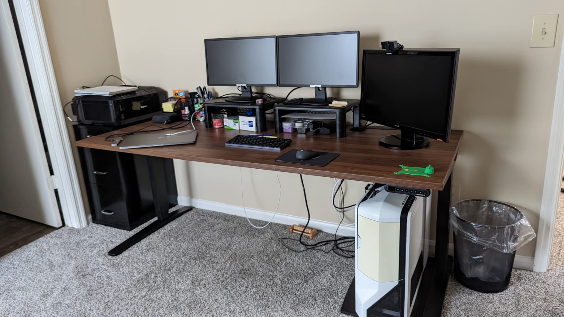 UPLIFTDESK V3 2-Leg Walnut Laminate Wood Standing Desk - Adjustable Height, Advanced 1-Touch Memory Keypad (60 x 30 inch) customer photo 2