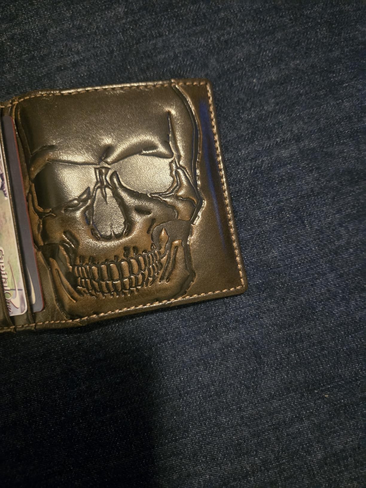 Slim Card Wallet for Men, Minimalist Front Pocket Card Holder Wallet, Compact Bifold Design, Full Grain Cowhide, Black customer photo 1