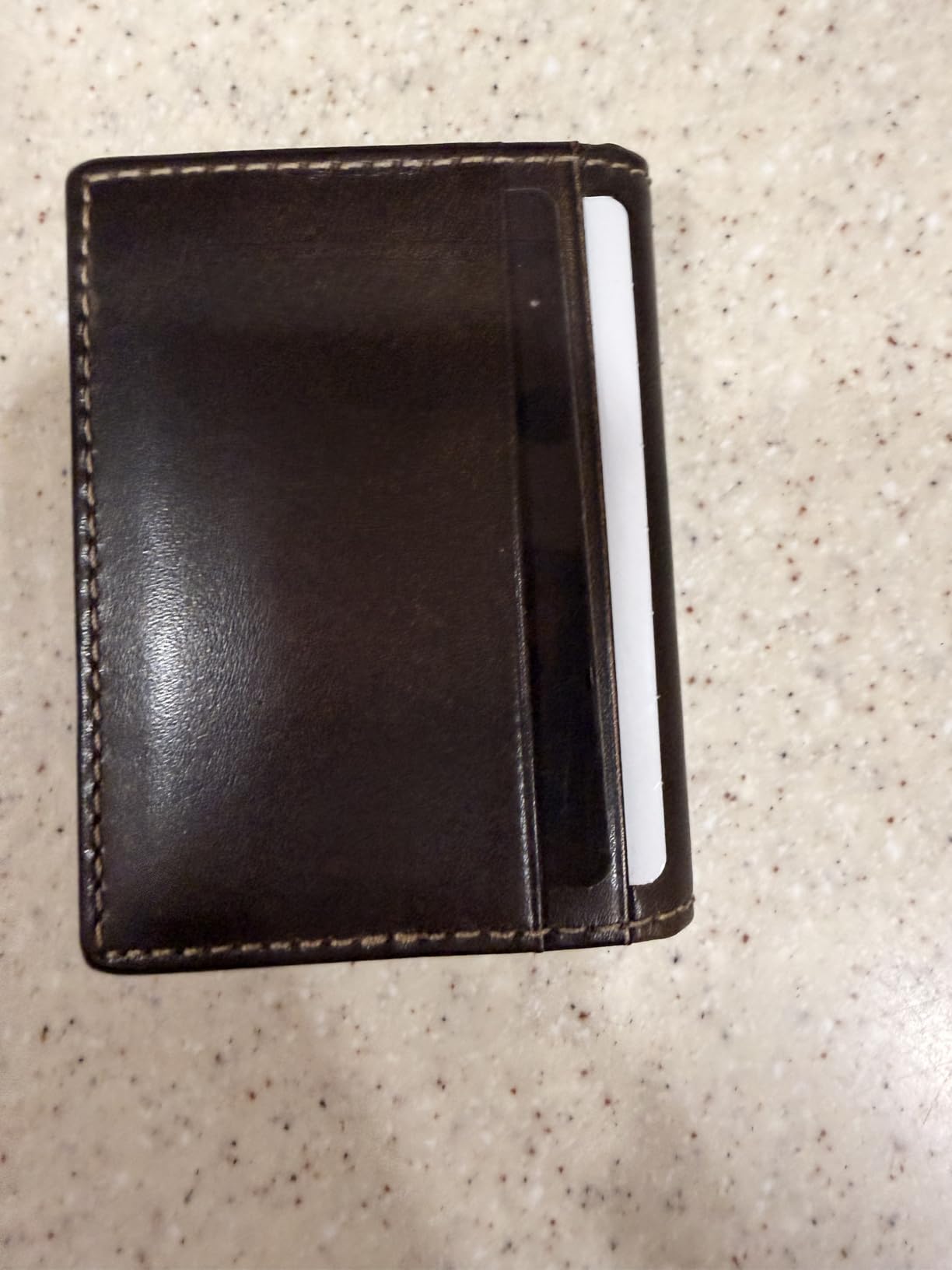 Slim Card Wallet for Men, Minimalist Front Pocket Card Holder Wallet, Compact Bifold Design, Full Grain Cowhide, Black customer photo 2