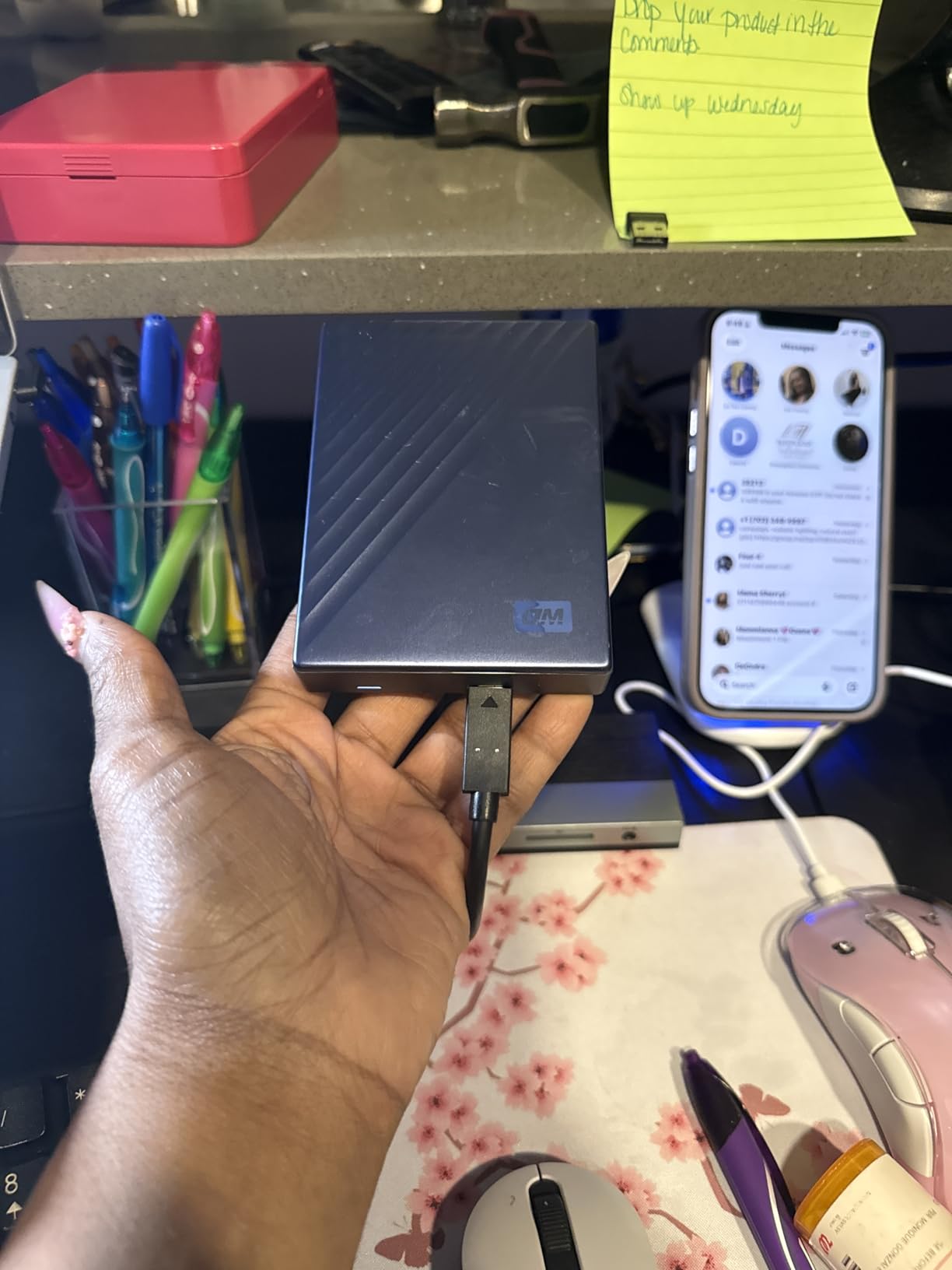 WD 5TB My Passport Ultra, Blue, Portable External Hard Drive, backup software with defense against ransomware, and password protection, USB-C and USB 3.1 - WDBFTM0050BBL-WESN customer photo 1