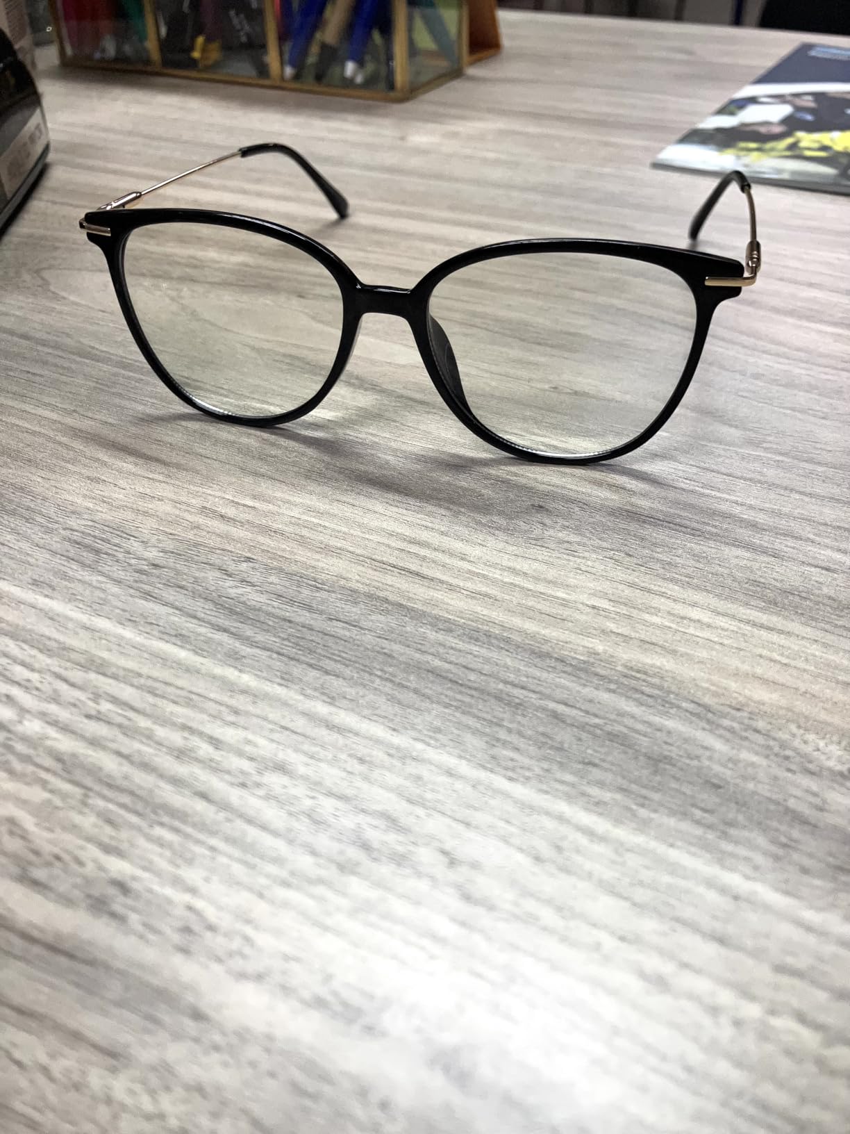 Gaoye Blue Light Blocking Glasses - Trending Round TR90 Frames, Metal Arms, UV400 Protection - Matching Soft Case customer photo 2