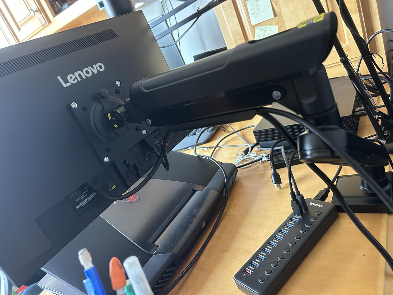 MOUNTUP Dual Monitor Stand for Desk, Monitor Arms for 2 Monitors 32 27 24 22 Inches, Height Adjustable Double Monitor Mount, VESA Mount with C-Clamp & Grommet Base, Holds 4.4-17.6lbs customer photo 1