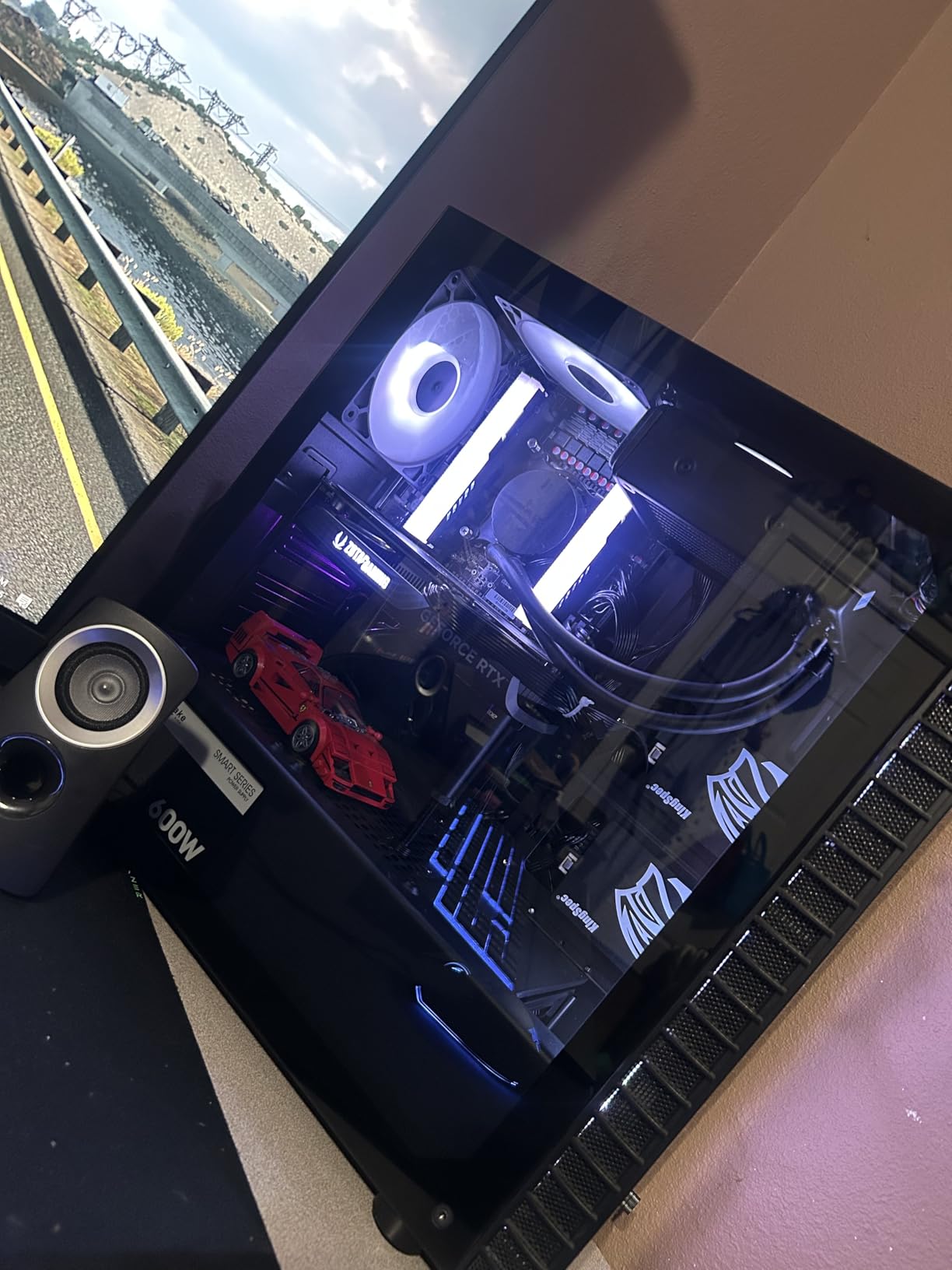 Dual Monitor Stand - Vertical Stack Screen Free-Standing Monitor Riser Fits Two 13 to 34 Inch Screen with Swivel, Tilt, Height Adjustable, Holds One (1) Screen Up to 44Lbs customer photo 2