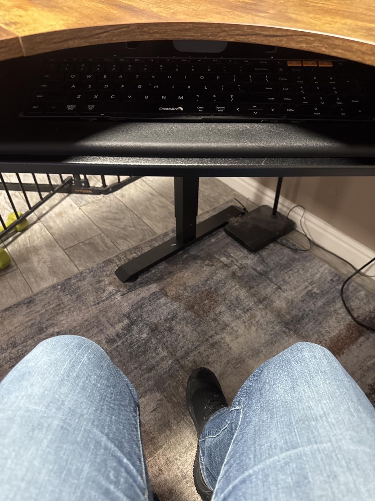 HUANUO Keyboard Tray Under Desk, 360 Adjustable Ergonomic Sliding Keyboard & Mouse Tray, Under Desk Keyboard Tray Slide Out, Keyboard Holder Under Desk for Typing in Home, Office Work, 25W x 9.84D customer photo 1