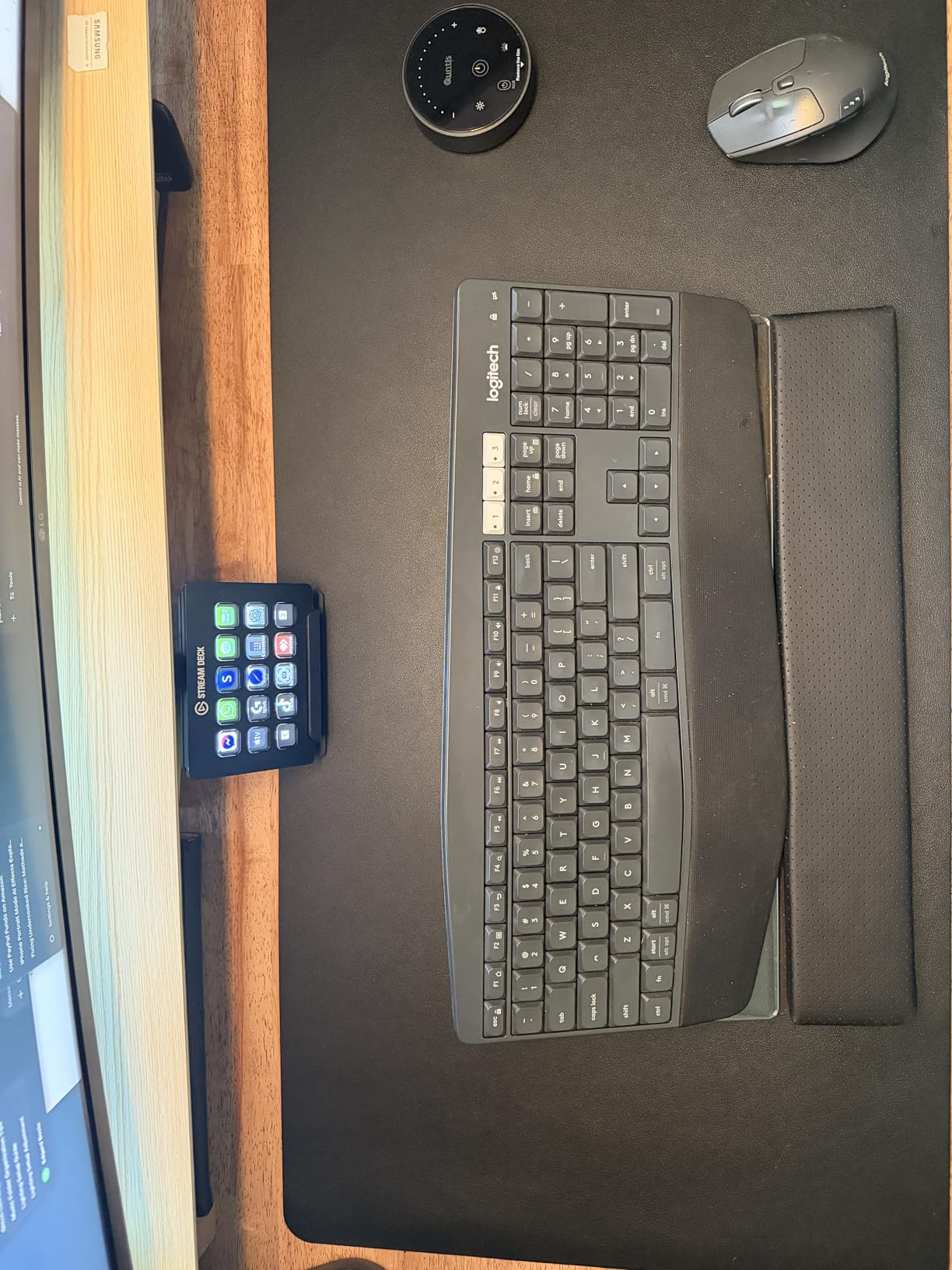 Aothia Non-Slip Waterproof PU Leather Desk Pad Protector for Mouse, Writing Desk, Office, Home, Laptop Blotter, 23.6