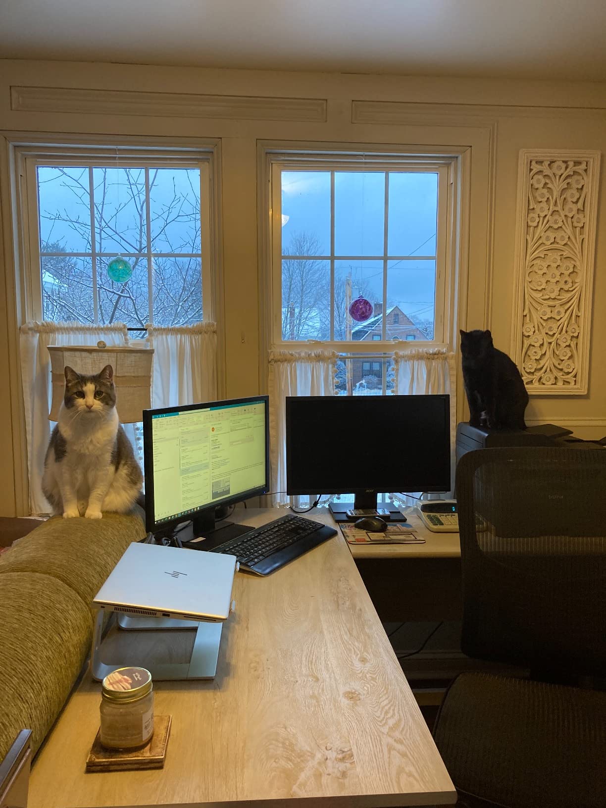 Sauder Edge Water L-Shaped Corner Desk with Storage Drawers and Open Shelf, in Chalked Chestnut customer photo 1