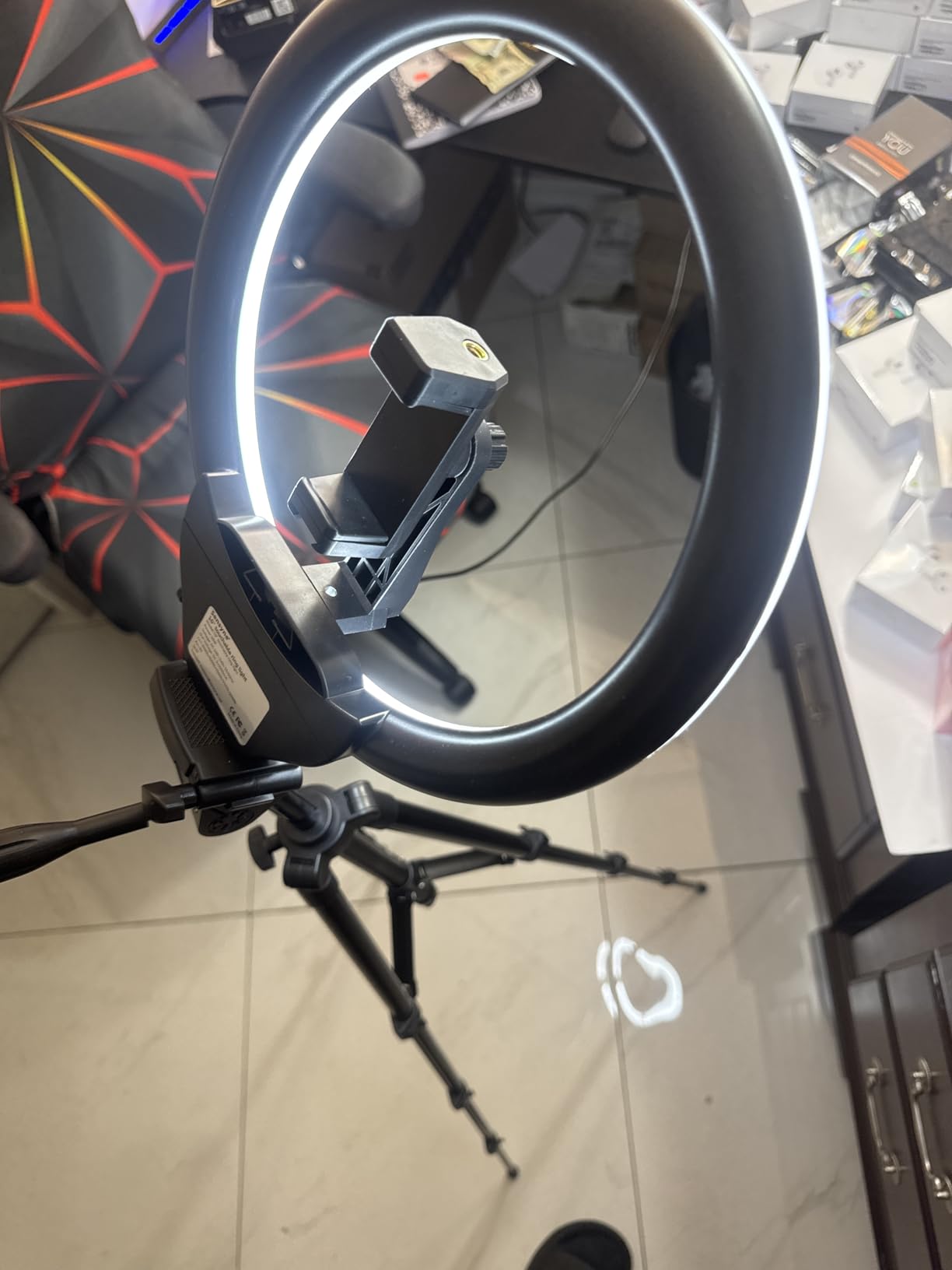 Sensyne 10'' Ring Light with 50'' Extendable Tripod Stand, LED Circle Lights with Phone Holder for Live Stream/Makeup/YouTube Video/TikTok, Compatible with All Phones customer photo 2