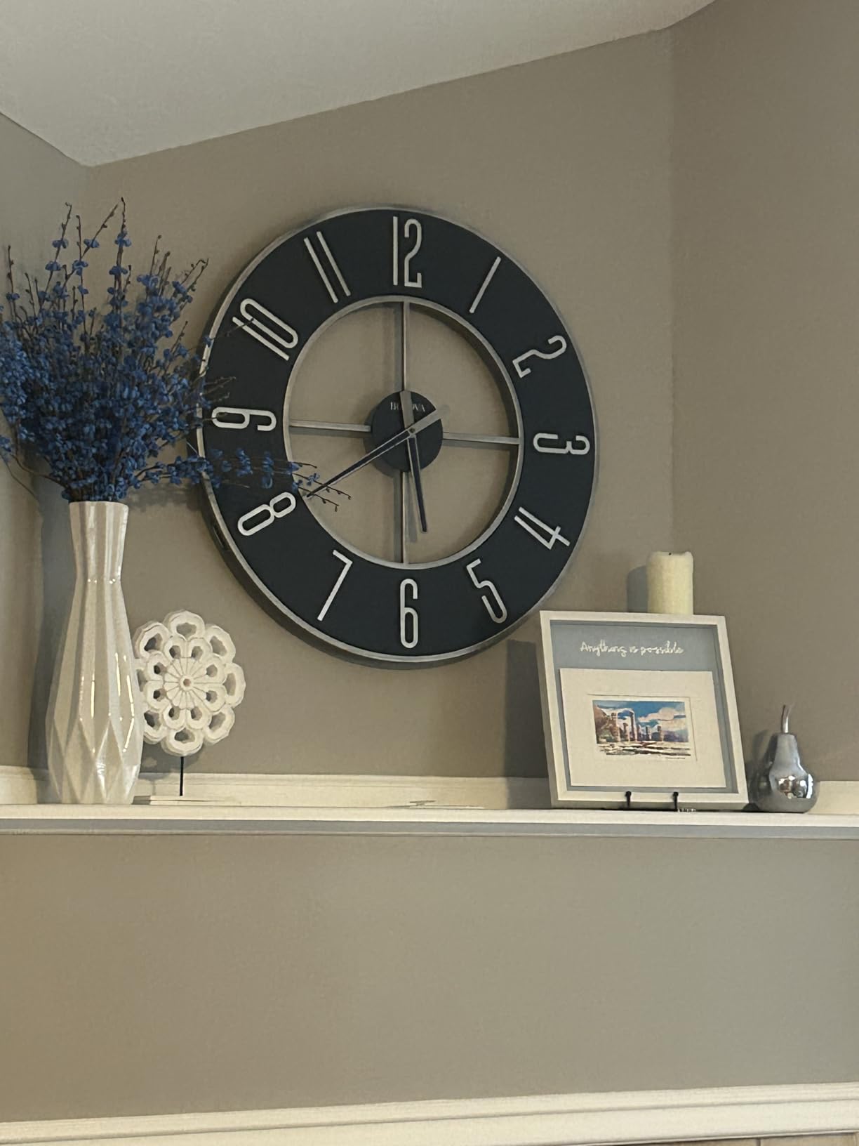 Bulova Blue Steel Oversize Wall Clock | Model C4809, 27