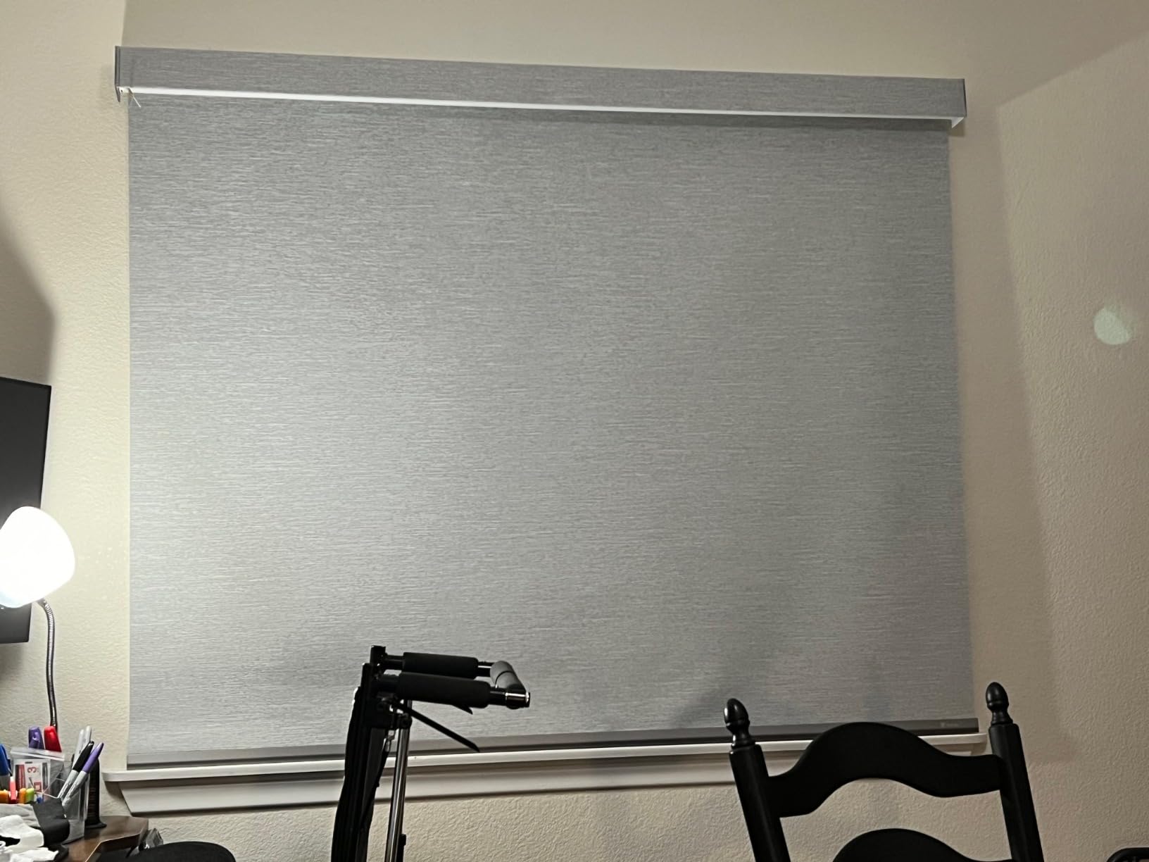 Yoolax Motorized Blinds with Remote, 100% Blackout Smart Blinds for Windows Motorized Shades Work with Alexa, Waterproof Automatic Roller Shades for Bedroom Office, Customized (Vinyl White) customer photo 1