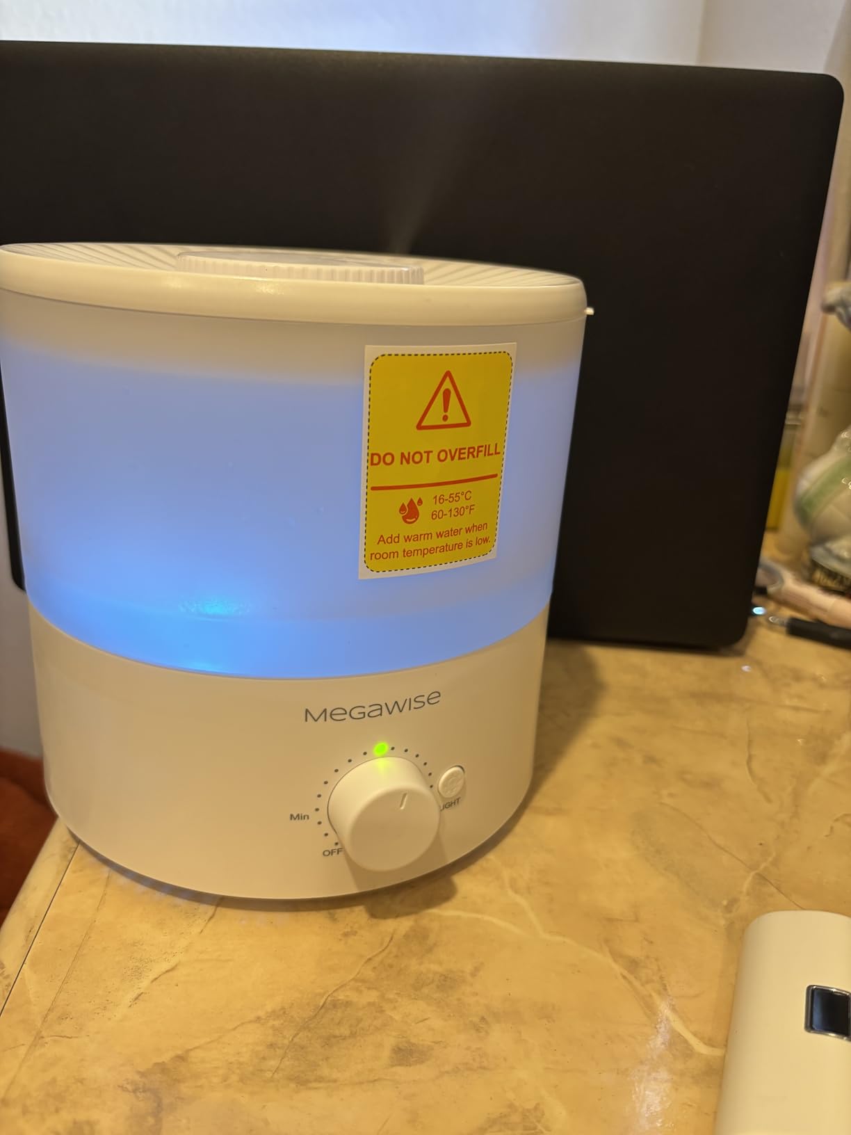 MegaWise Ultrasonic Cool Mist Humidifier SK7620 - 1.5L Capacity, Whisper-Quiet Operation, Adjustable Mist Output, Auto Shut-Off customer photo 1