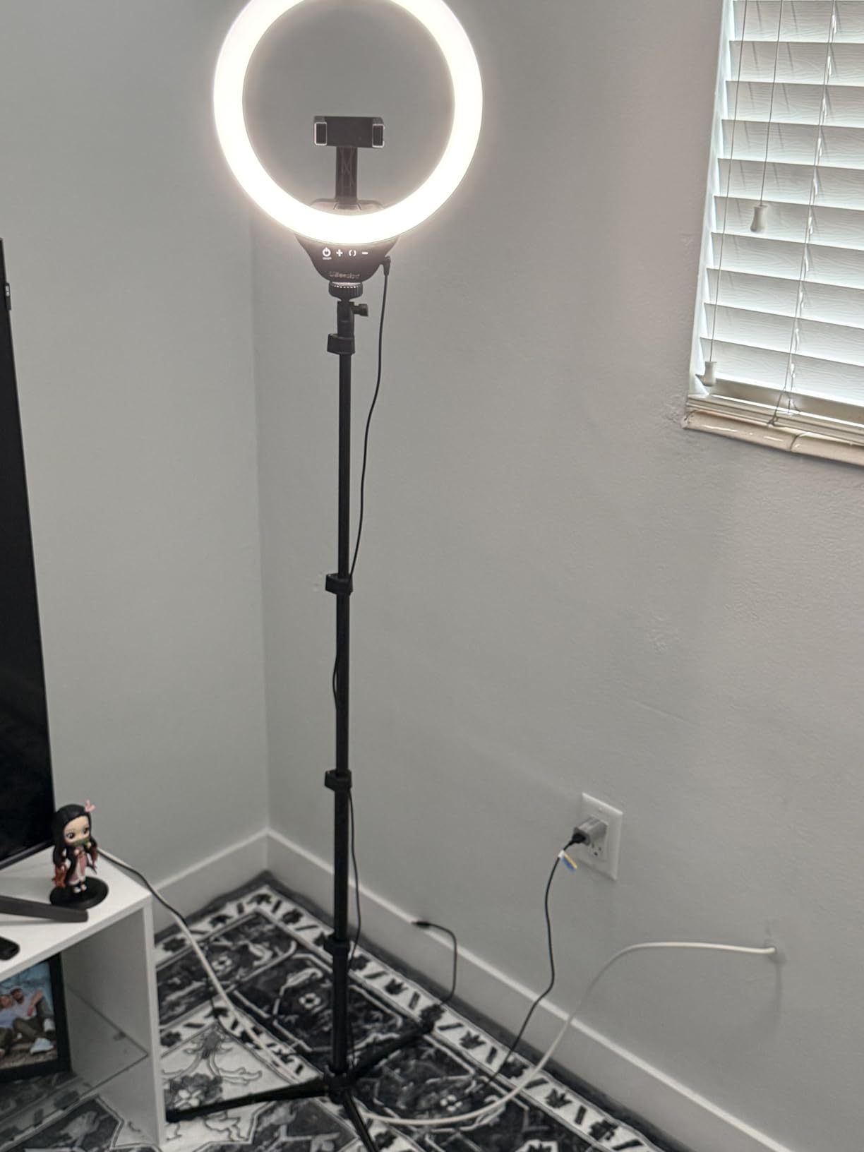 UBeesize 12'' LED Ring Light with 62'' Tripod Stand, Selfie Ring Light for Video Recording, Live Streaming, TikTok & YouTube, Compatible with iPhone & Android (Black) customer photo 1