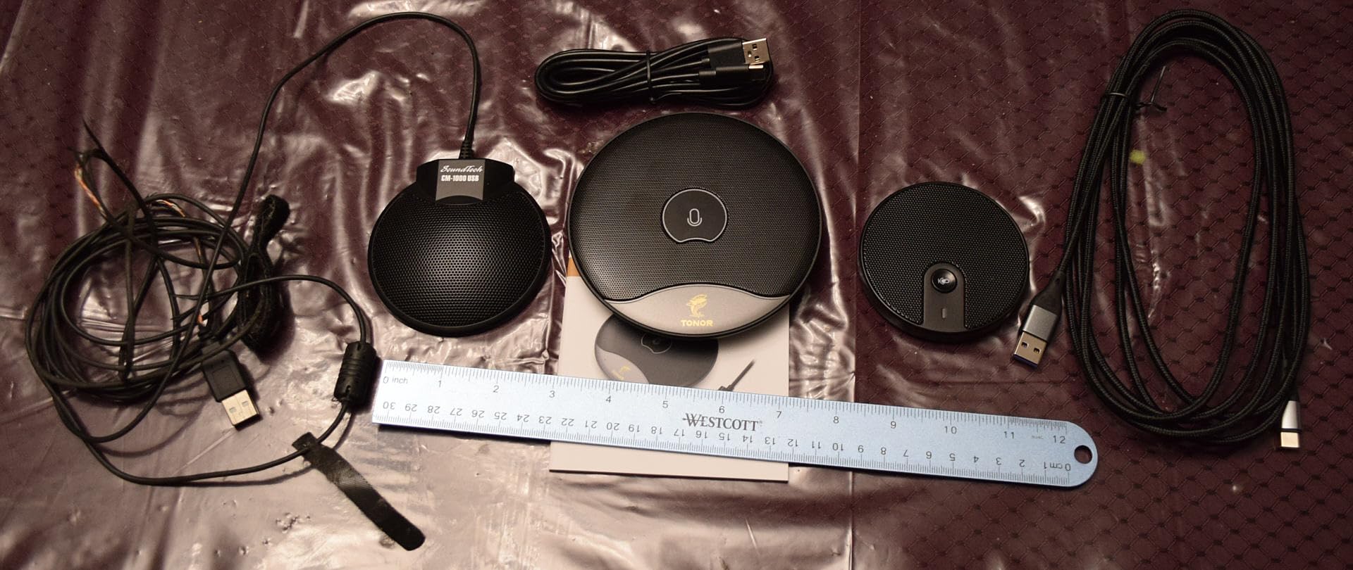 TONOR USB Conference Microphone, 360° Omnidirectional PC Computer Condenser Mic with Mute Button for Online Meeting/Class, Zoom Call, Skype Chatting, Plug & Play (TM20) customer photo 1