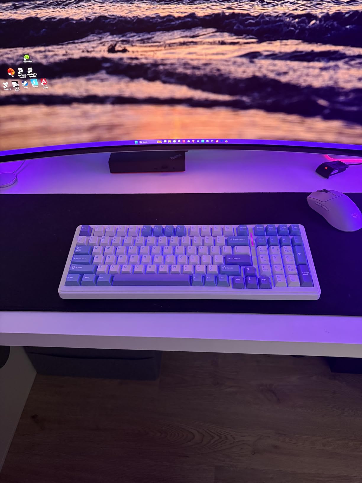 Gaming Mouse Pad (5mm) Massive 46 inch | 46x17.3x0.20 Extra Thick | Black | Stitched Edge, Large Washable Desk Mat customer photo 1