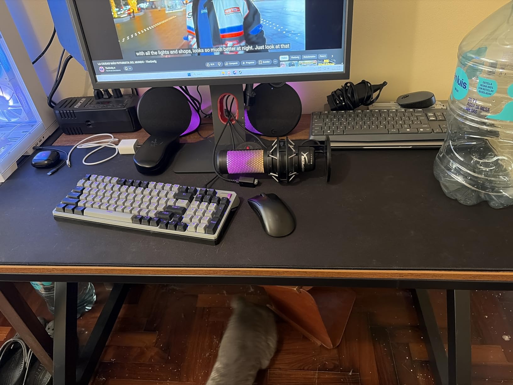 Gaming Mouse Pad (5mm) Massive 46 inch | 46x17.3x0.20 Extra Thick | Black | Stitched Edge, Large Washable Desk Mat customer photo 2