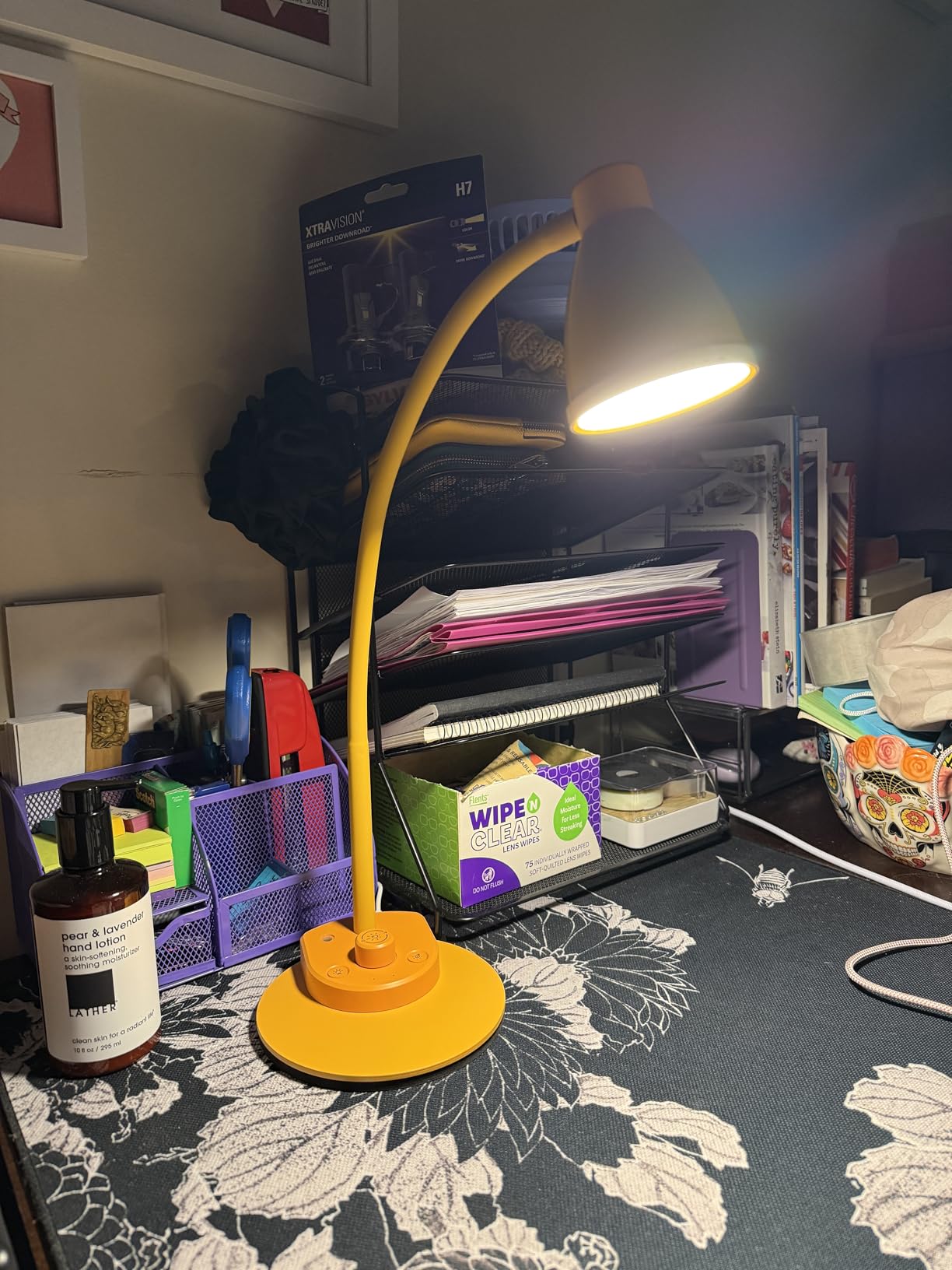 BOHON LED Desk Lamp with USB Charging Port 3 Color Modes Dimmable Reading Light Intelligent Induction Auto Dimming Task Lamp Neck Flexible Table Lamp for Bedside Office, AC Adapter Include customer photo 2
