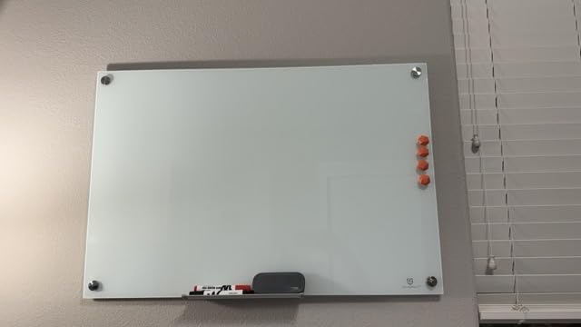 TSJ OFFICE Glass Dry-Erase Board - 36 x 24 Inches Wall Mounted Whiteboard with Magnetism, Large Frameless Glass White Board for Office, Home & School customer photo 1