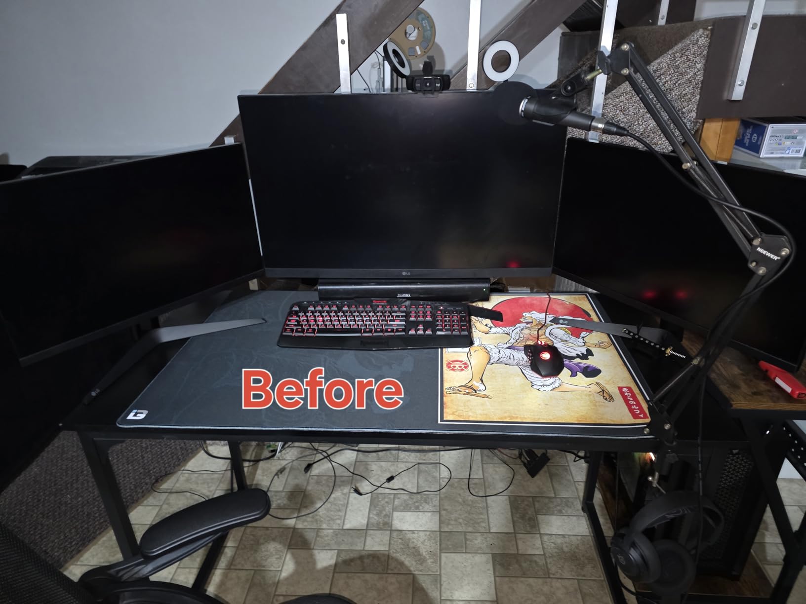 MOUNTUP Triple Monitor Mount for 17-32 inch Screens, Full Motion Triple Monitor Stand, 3 Monitors Desk Mount Holds 4.4-19.8 lbs Each, Clamp & Grommet Mounting, Black customer photo 2