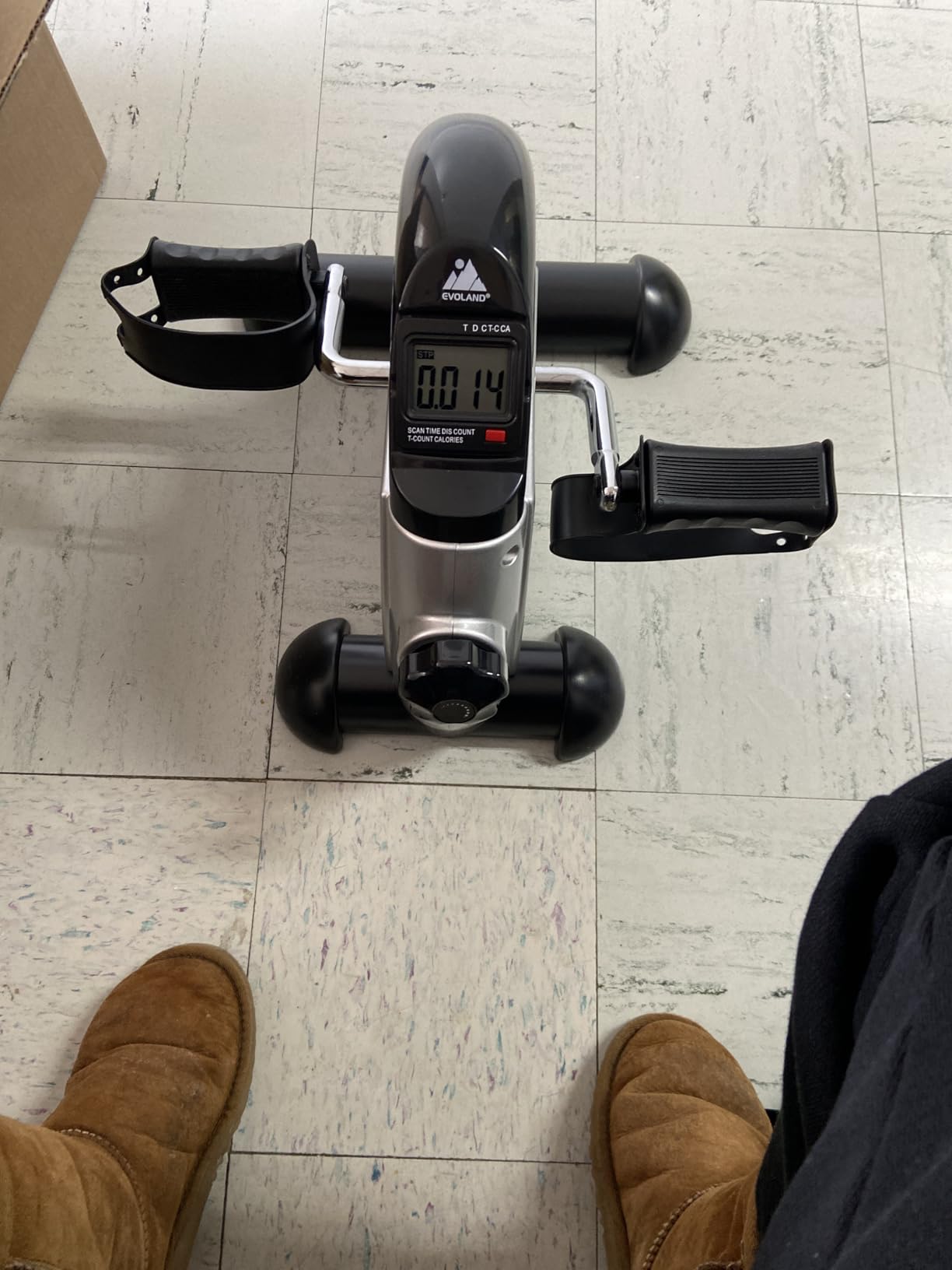 Mini Exercise Bike, himaly Under Desk Bike Pedal Exerciser Portable Foot Cycle Arm & Leg Peddler Machine with LCD Screen Displays customer photo 2