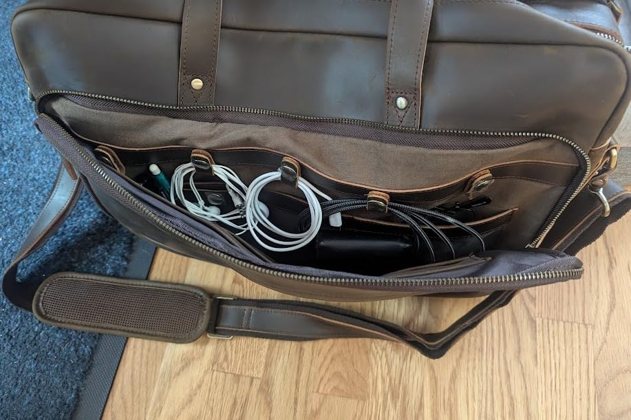 Masa Kawa Leather Briefcase for Men 17/15.6