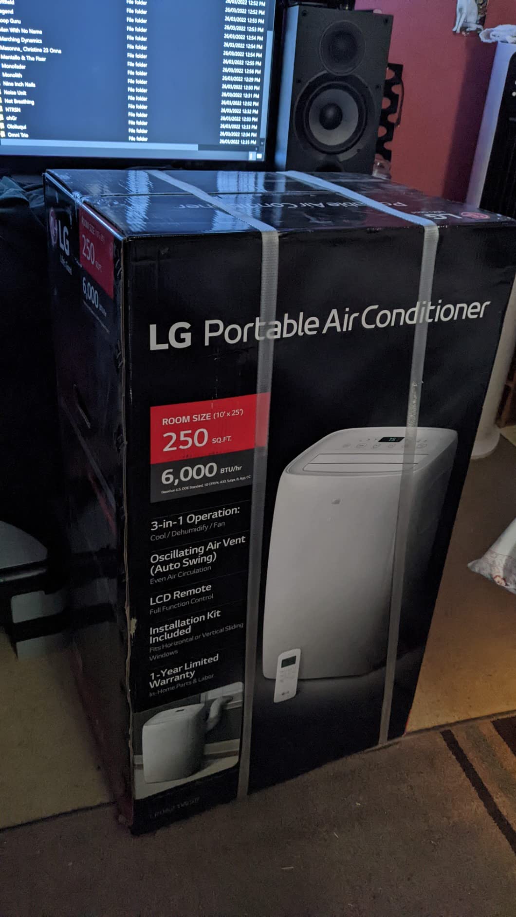 LG 6,000 BTU DOE 8,000 BTU ASHRAE Portable Air Conditioner, 115V, Cools 250 Sq.Ft. (10' x 25' Room Size), Quiet Operation, LCD Remote Control, and Window Installation Kit customer photo 2