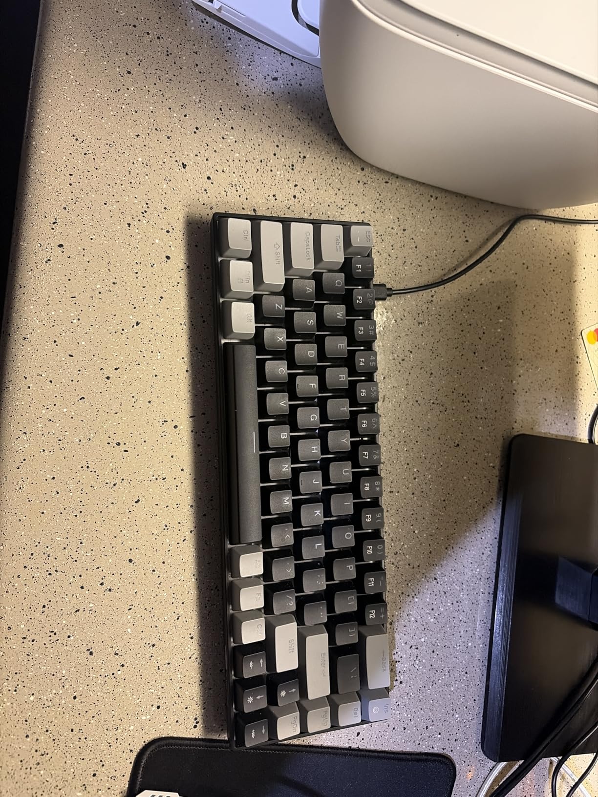 MageGee Portable 60% Mechanical Gaming Keyboard, MK-Box LED Backlit Compact 68 Keys Mini Wired Office Keyboard with Red Switch for Windows Laptop PC Mac - Black/Grey customer photo 2