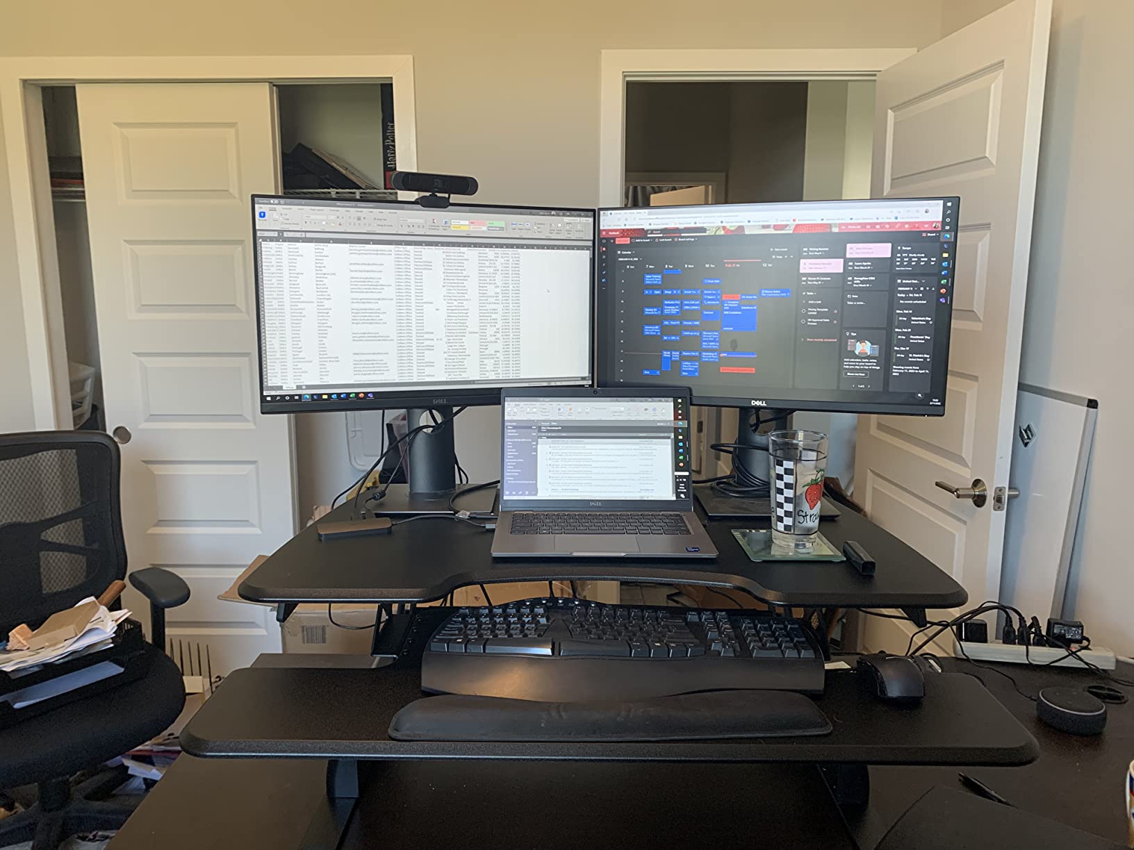 VariDesk Essential 36 - Two-Tier Standing Desk Converter for Monitor & Accessories - Height Adjustable Sit Stand Desk Riser customer photo 2