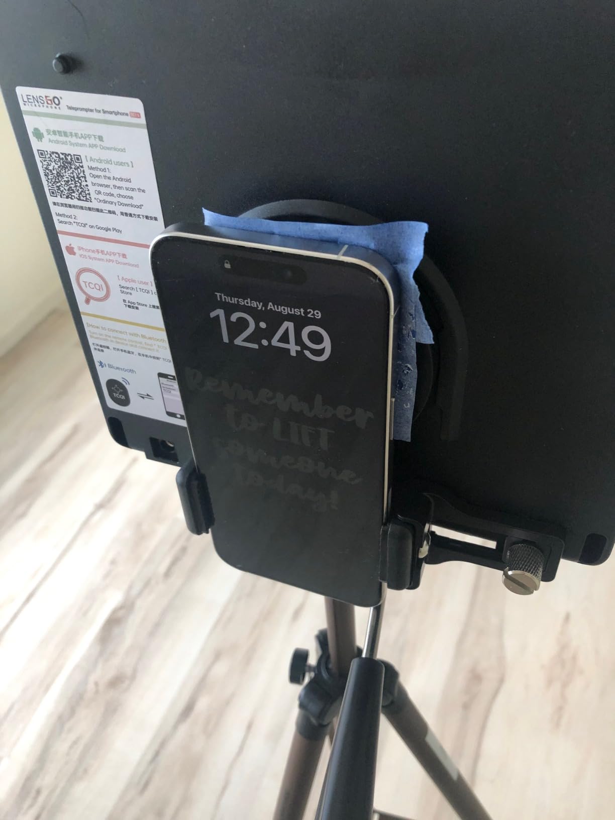 LENSGO Portable Teleprompter for iPad Tablet Smartphone DSLR Camera 7.9'', APP Compatible with iOS & Android System for Online Teaching Vlog Live Streaming Interview (TC7 for phond/ipad/Camera) customer photo 2