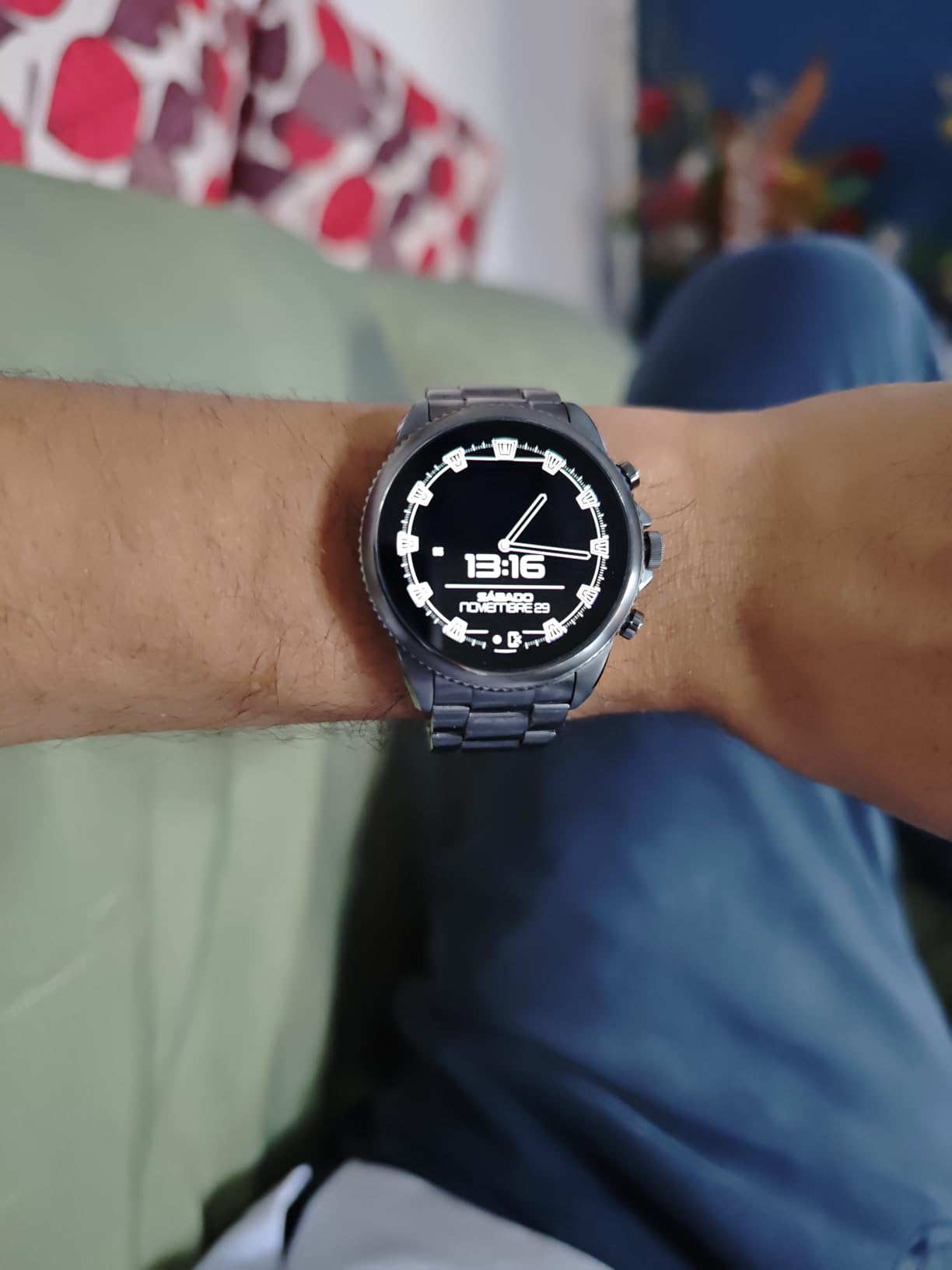 Fossil Gen 6 44mm Stainless Steel and Silicone Touchscreen Smart Watch, Color: Black (Model: FTW4061V) customer photo 1